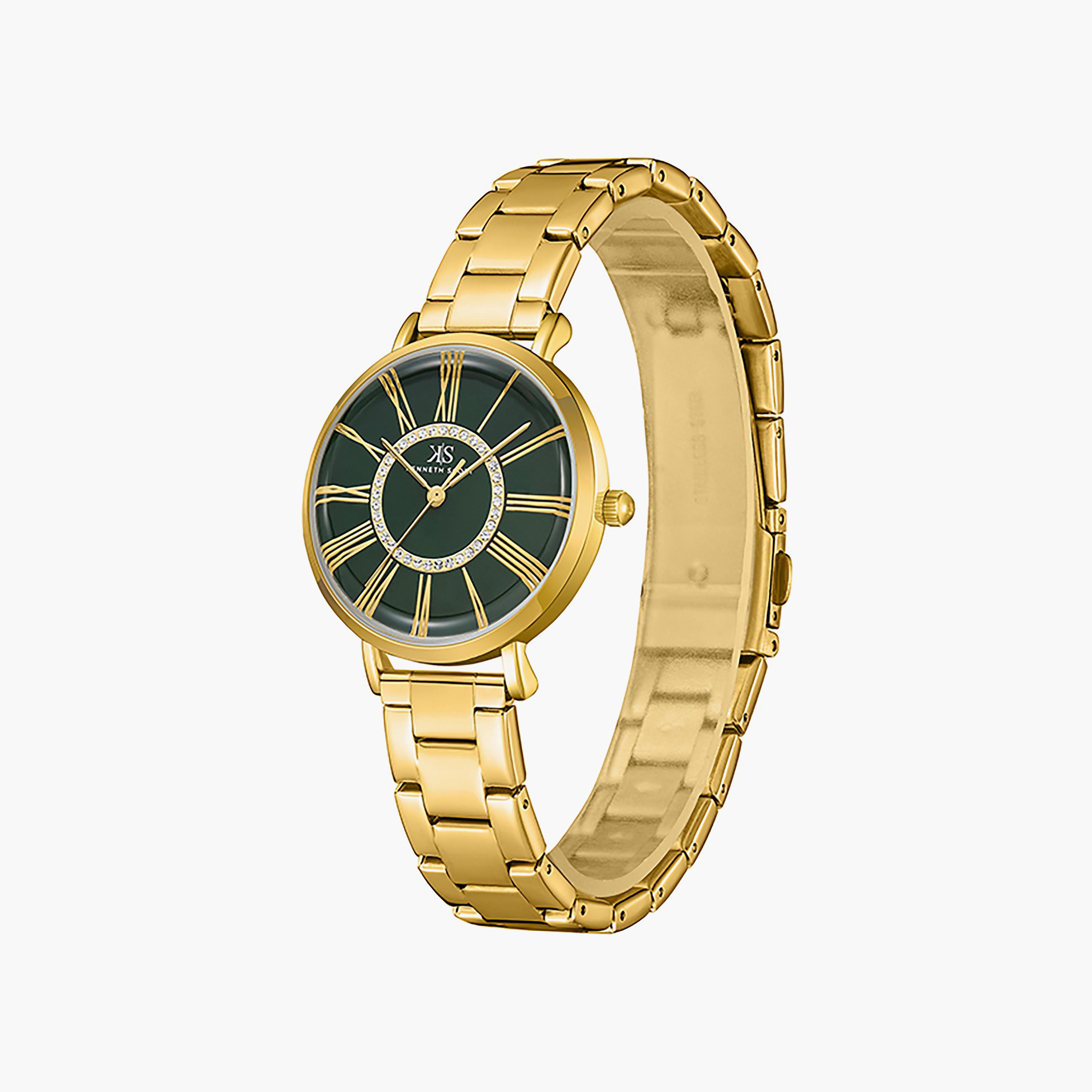 Kenneth Scott Women's 33 MM Gold Analog Stainless Steel Watch | K23536-GBGG-women-watchesandjewellery-watches-image-2