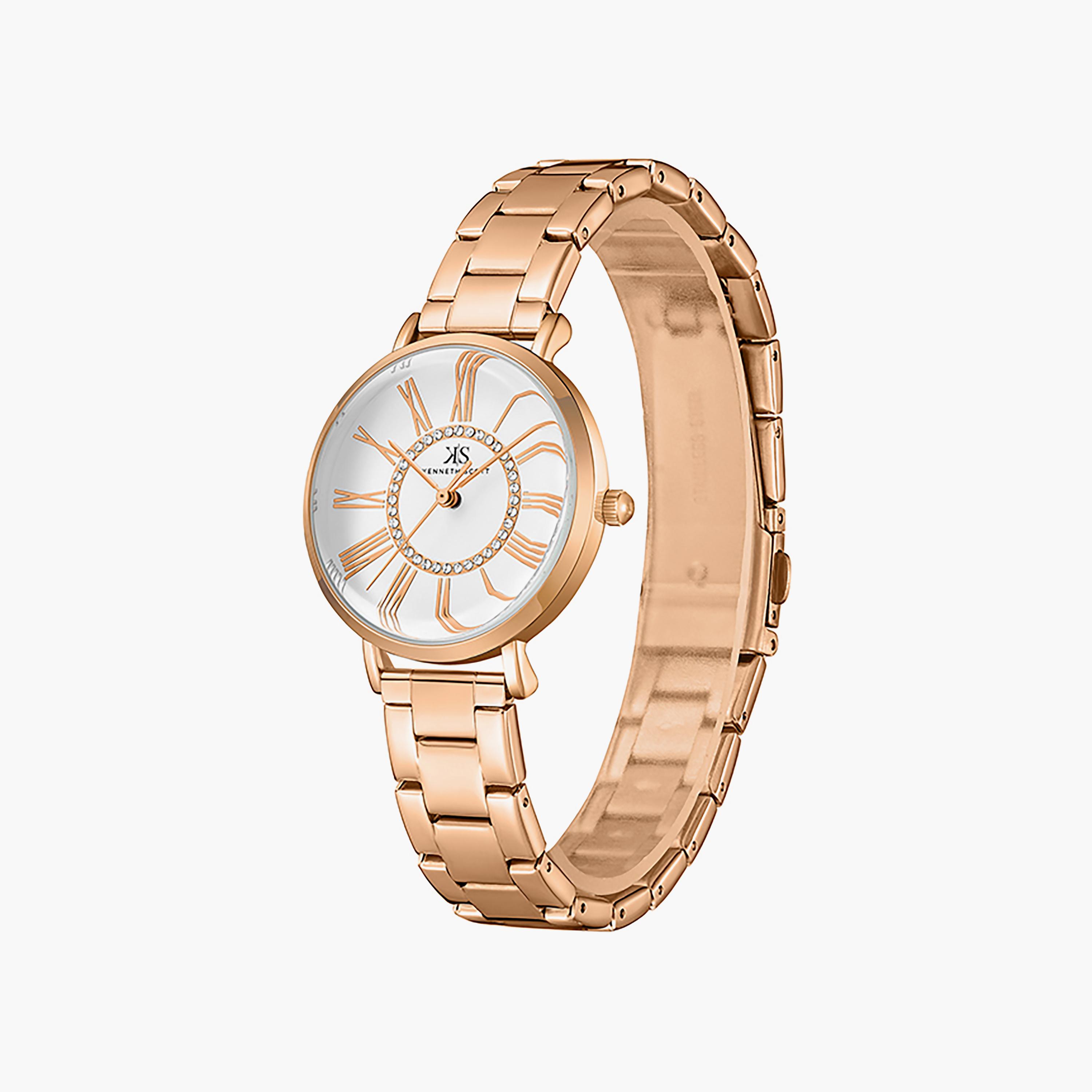 Kenneth Scott Women's 33 MM Rose Gold Analog Stainless Steel Watch | K23536-RBKW-women-watchesandjewellery-watches-image-2