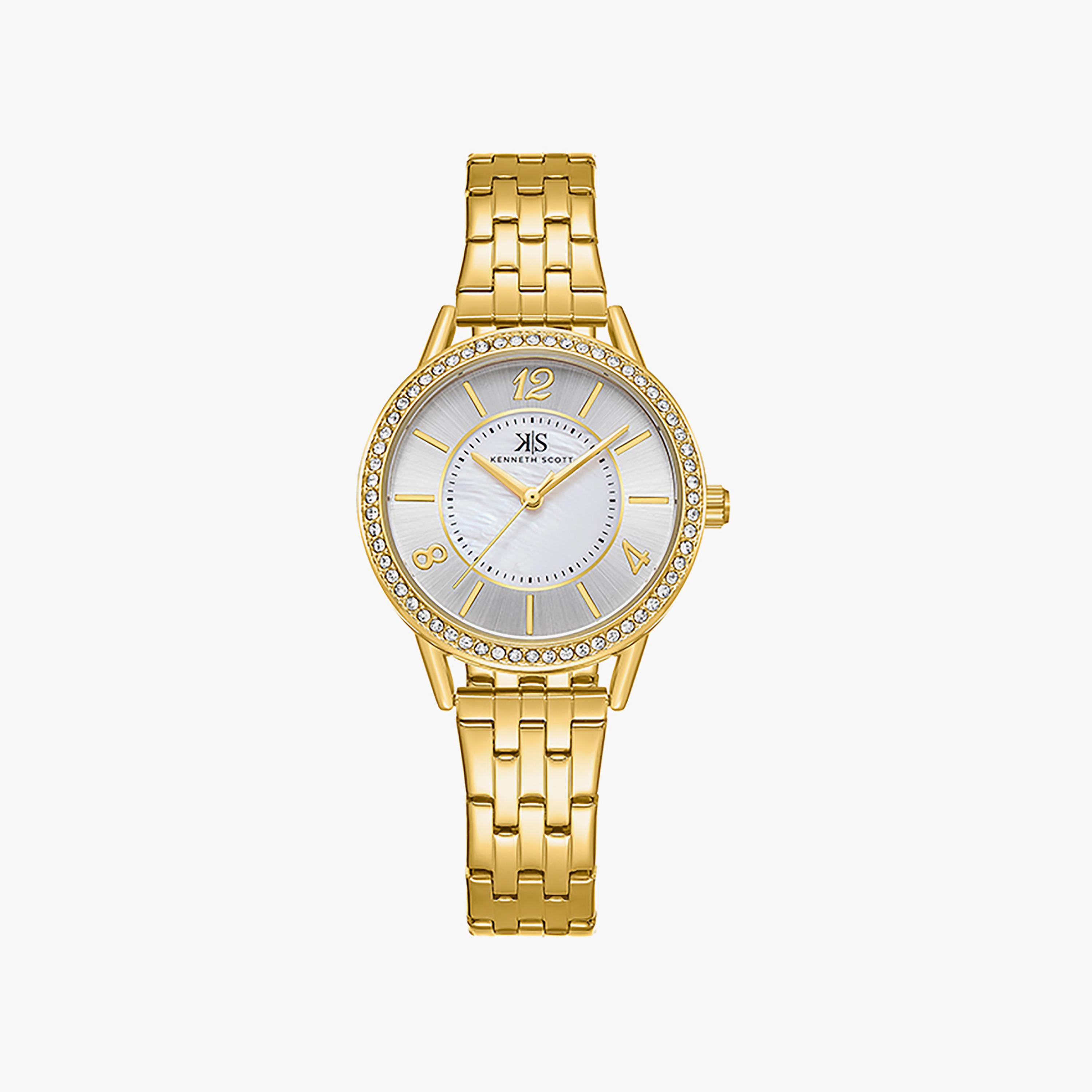 Kenneth Scott Women's 32 MM Gold Analog Stainless Steel Watch | K23537-GBGM-women-watchesandjewellery-watches-image-1