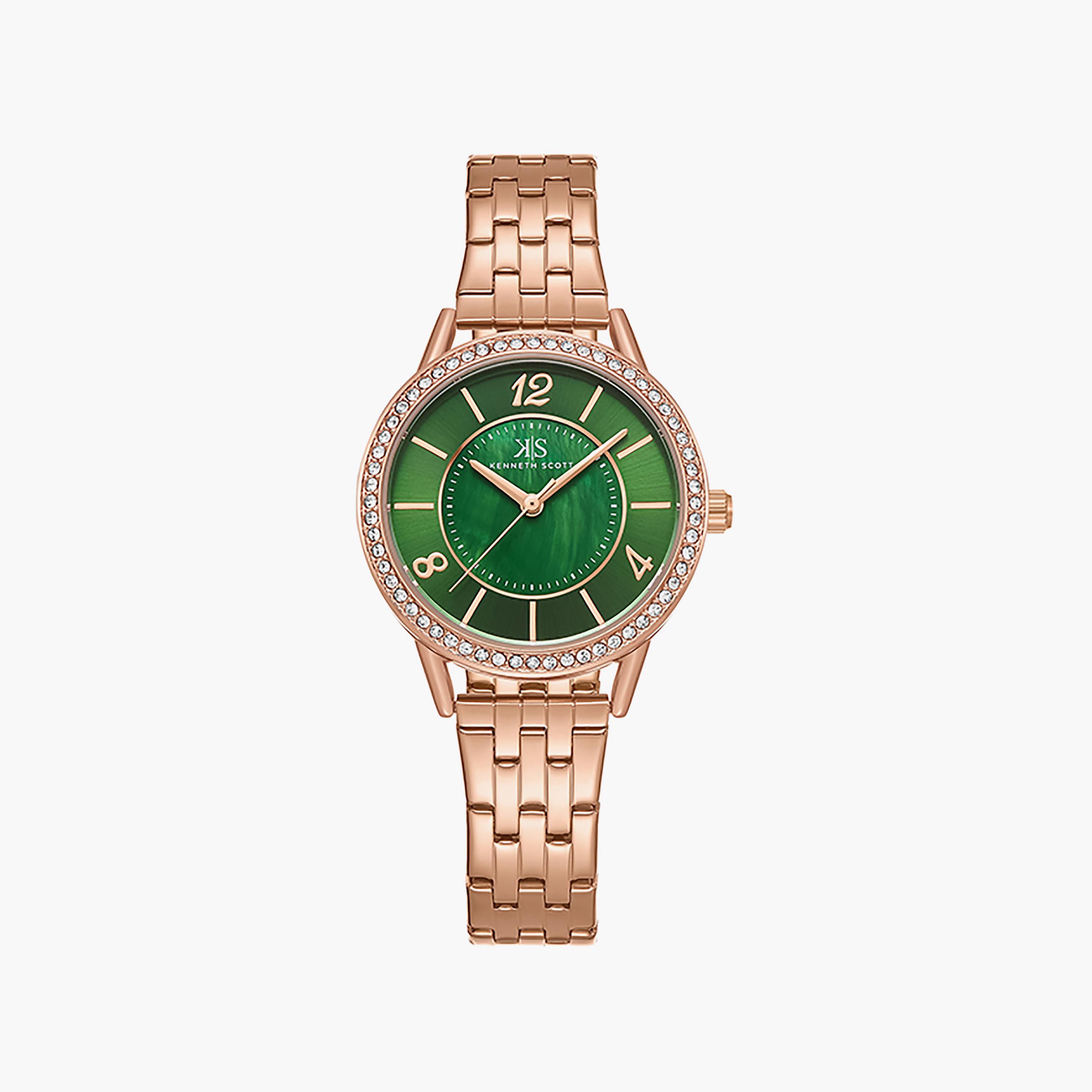 Kenneth Scott Women's 32 MM Rose Gold Analog Stainless Steel Watch | K23537-RBKMG-women-watchesandjewellery-watches-image-1