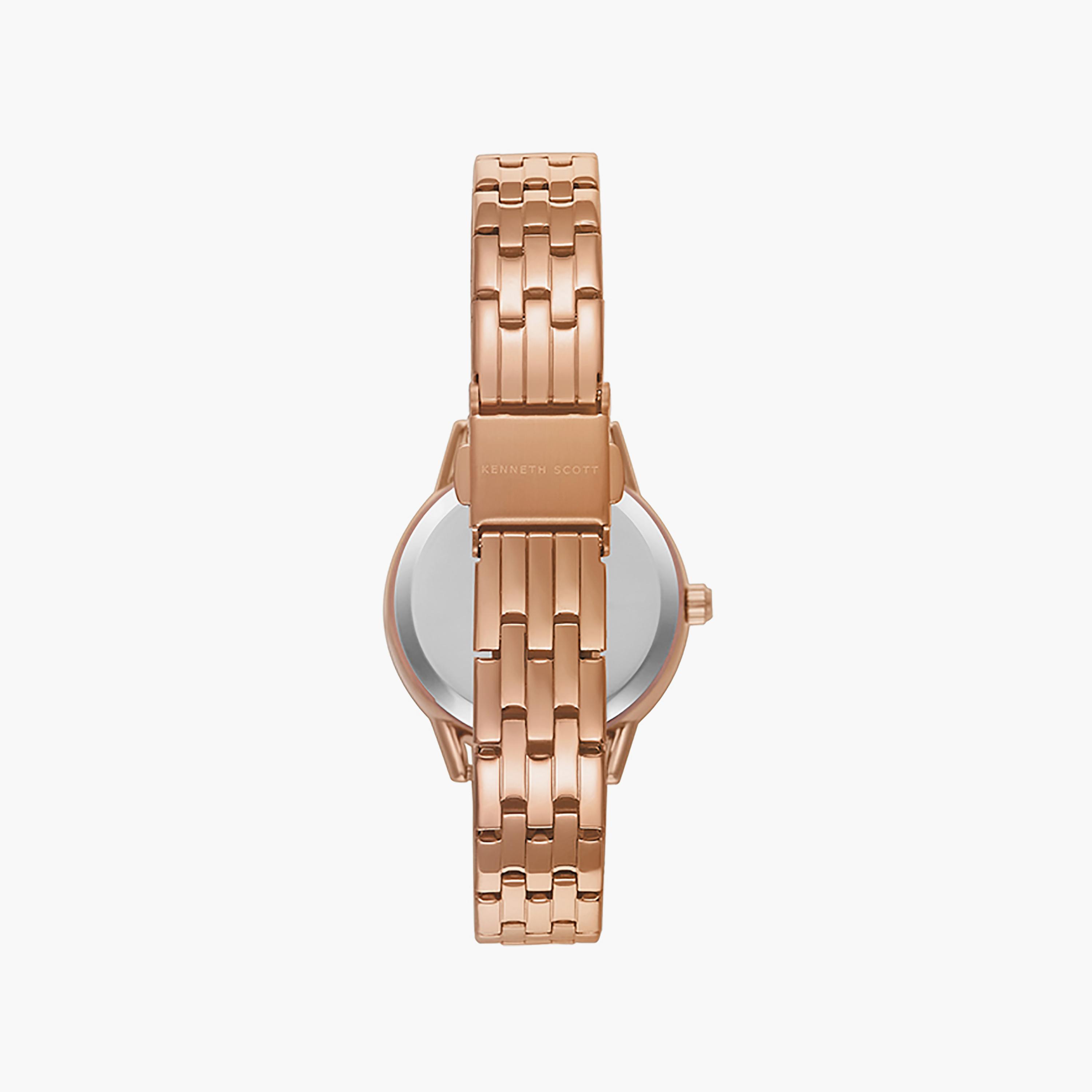 Kenneth Scott Women's 32 MM Rose Gold Analog Stainless Steel Watch | K23537-RBKMN-women-watchesandjewellery-watches-image-3