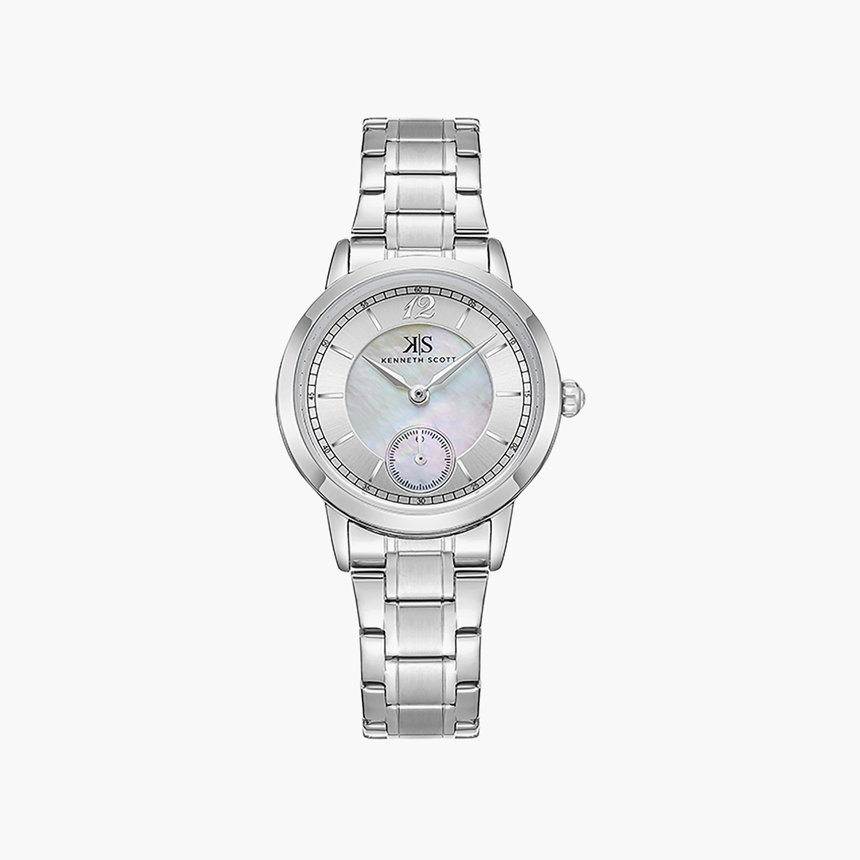 ساعة أنالوج فضية ذات ستانلس ستيل مع 29 ملم من كينيث سكوت للنساء | K23538-SBSM-women-watchesandjewellery-watches-image-1