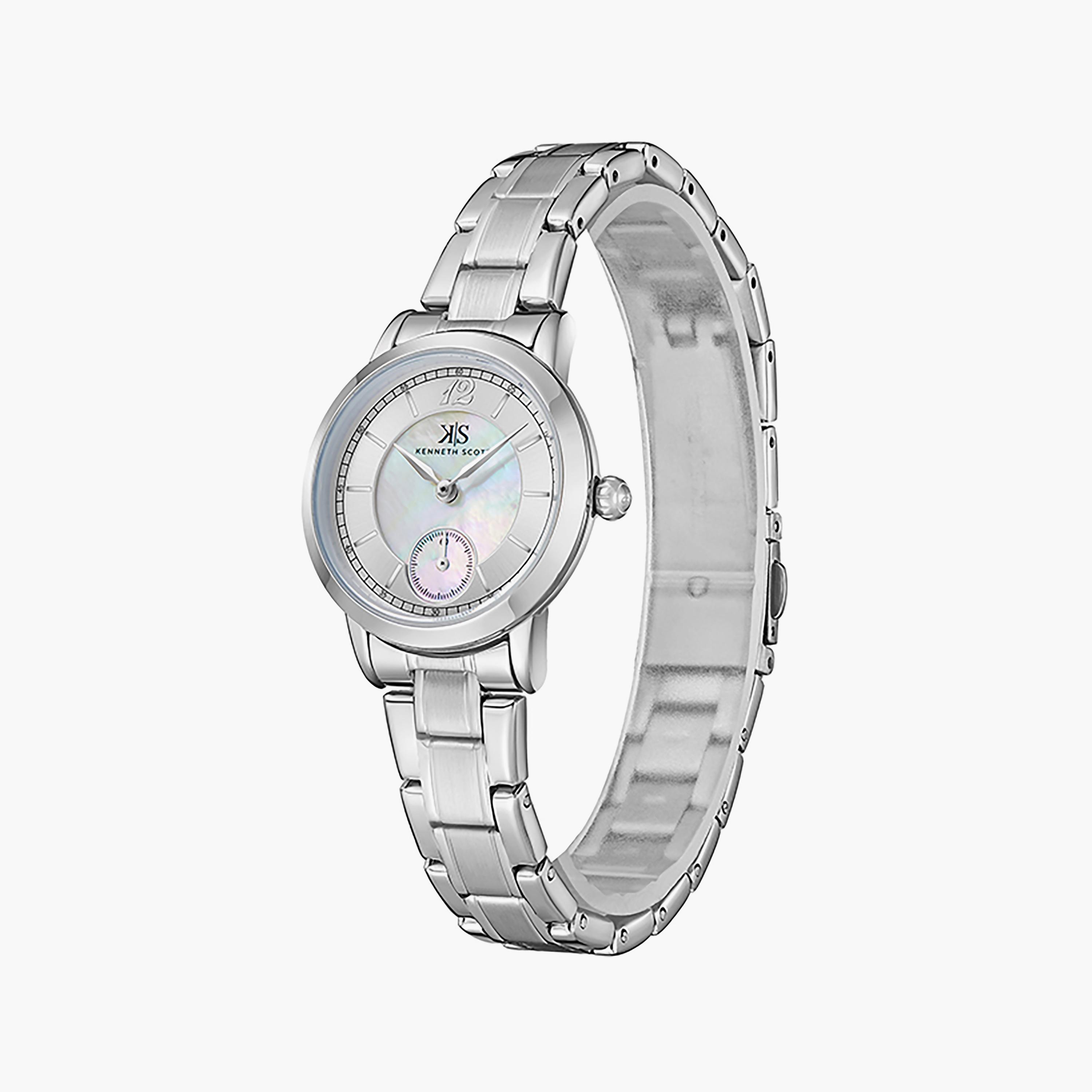 ساعة أنالوج فضية ذات ستانلس ستيل مع 29 ملم من كينيث سكوت للنساء | K23538-SBSM-women-watchesandjewellery-watches-image-2