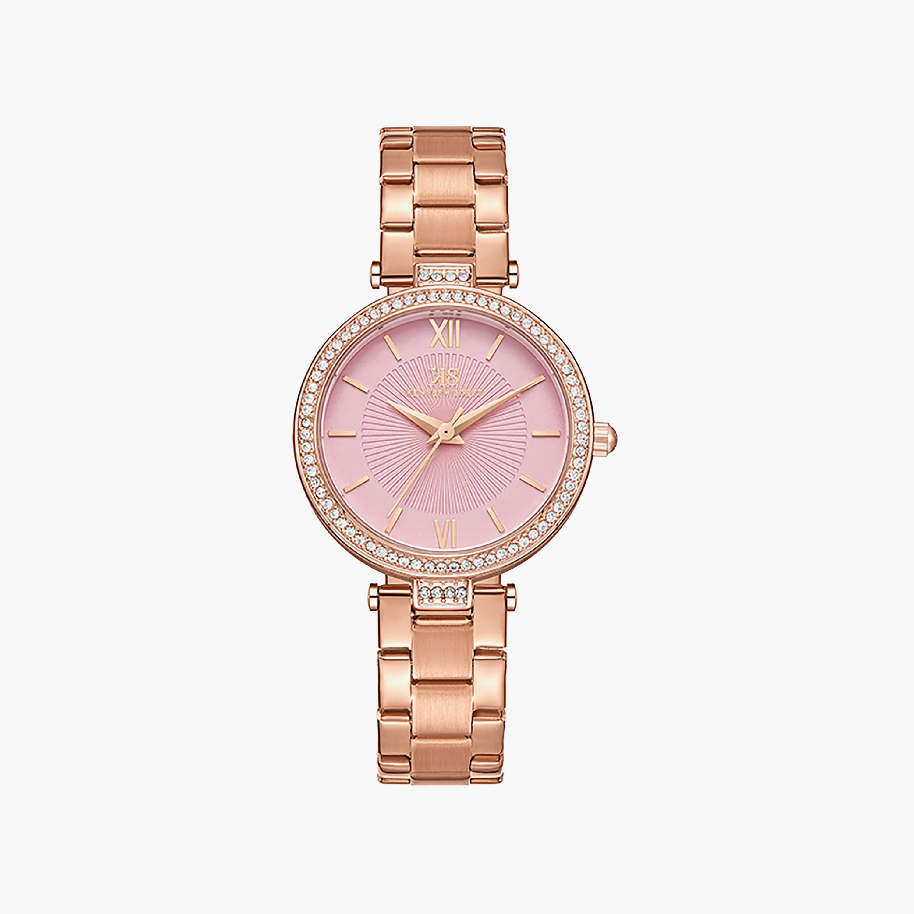 Kenneth Scott Women's 32 MM Rose Gold Analog Stainless Steel Watch | K23539-RBKP-women-watchesandjewellery-watches-image-1