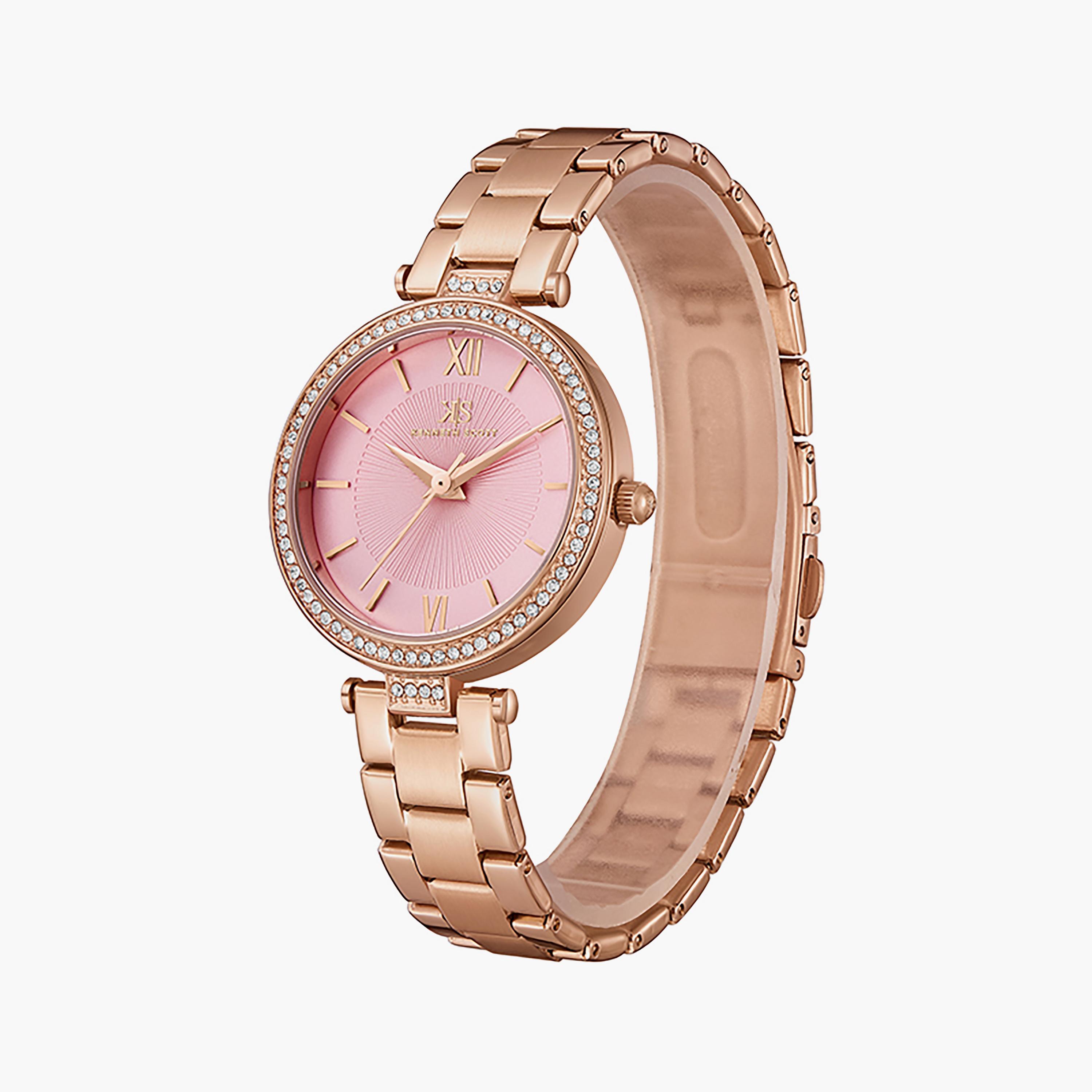 Kenneth Scott Women's 32 MM Rose Gold Analog Stainless Steel Watch | K23539-RBKP-women-watchesandjewellery-watches-image-2