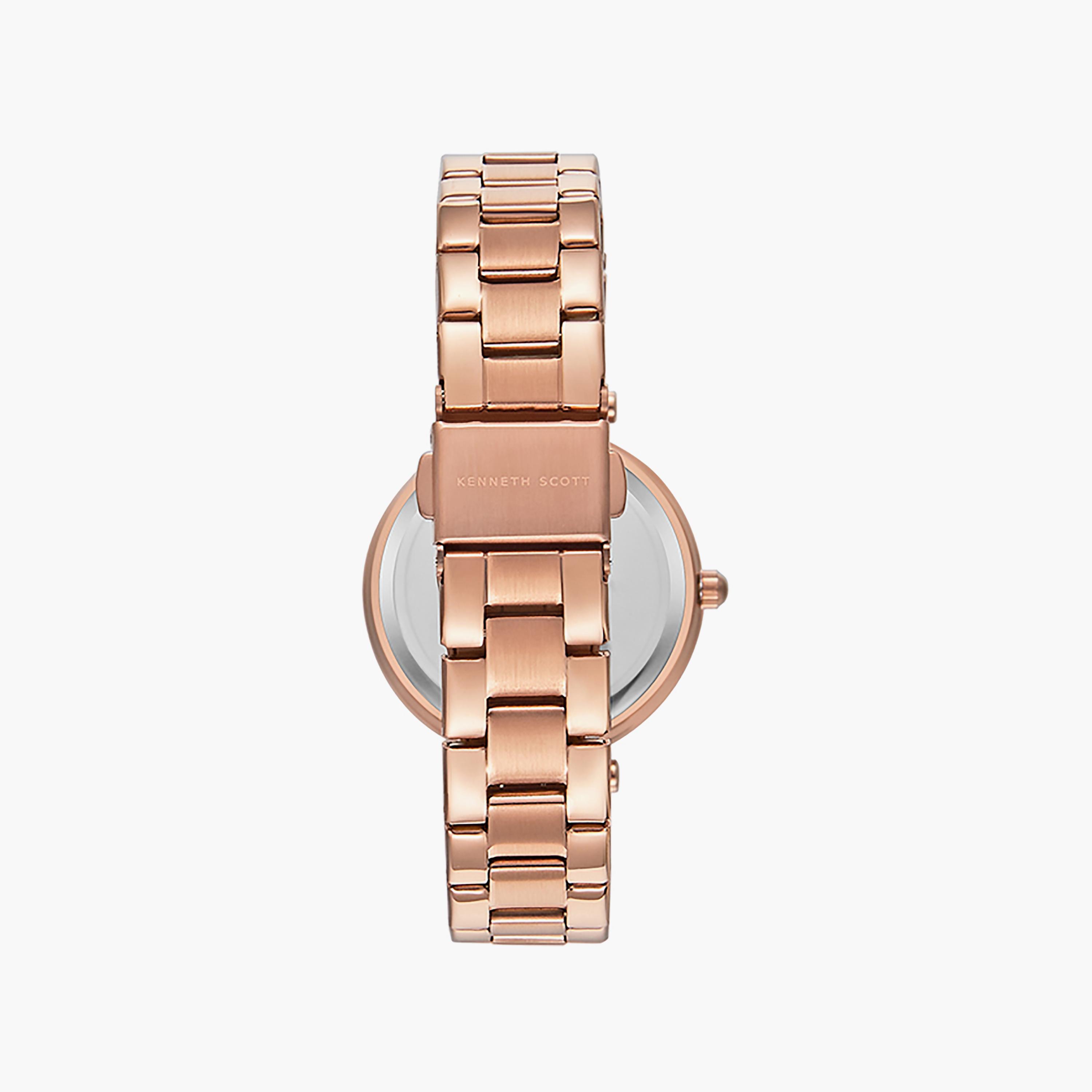 Kenneth Scott Women's 32 MM Rose Gold Analog Stainless Steel Watch | K23539-RBKP-women-watchesandjewellery-watches-image-3