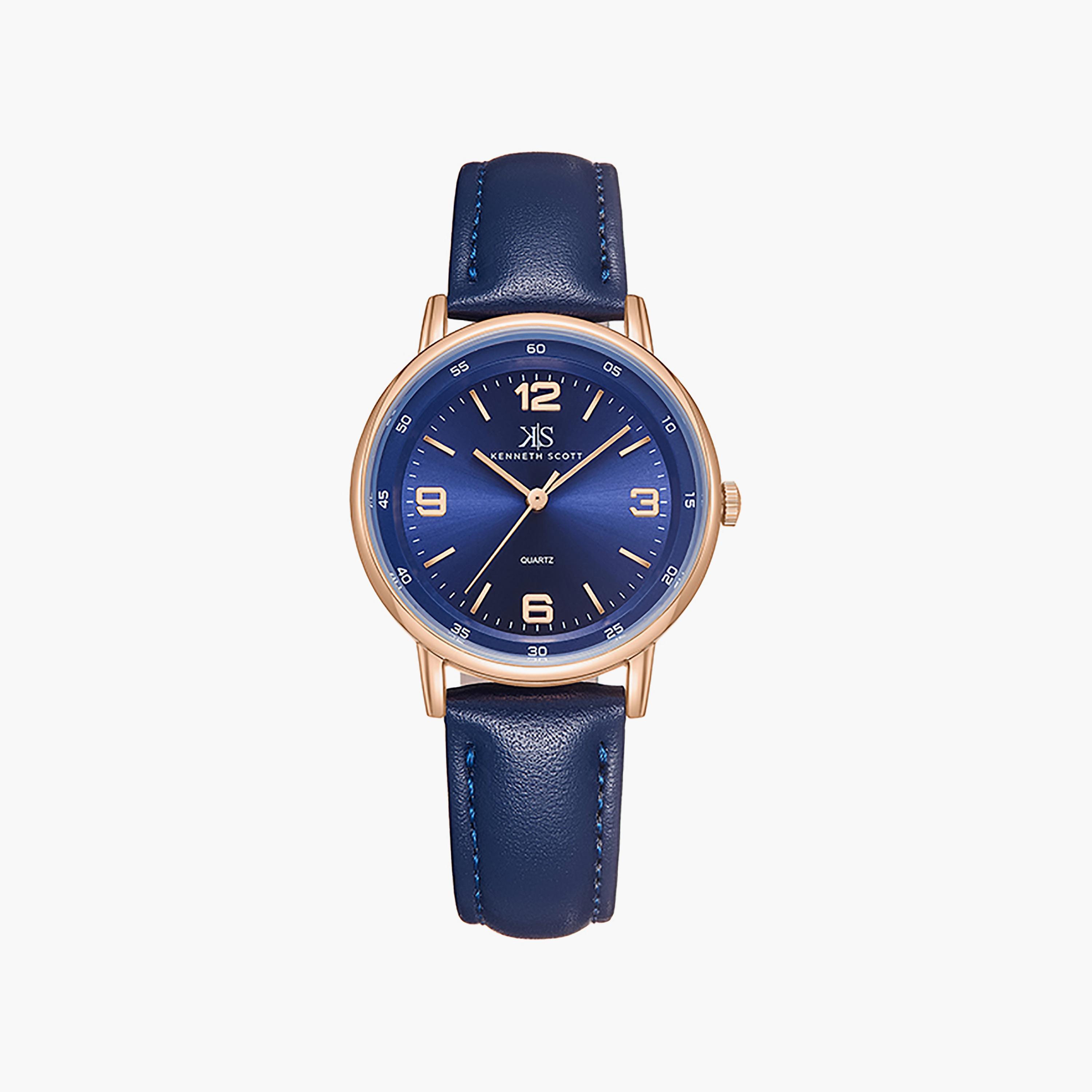 ساعة كينيث سكوت 33 ملم للنساء ذات انالوج من السيليكون باللون الازرق | K23540-RLNN-women-watchesandjewellery-watches-image-1