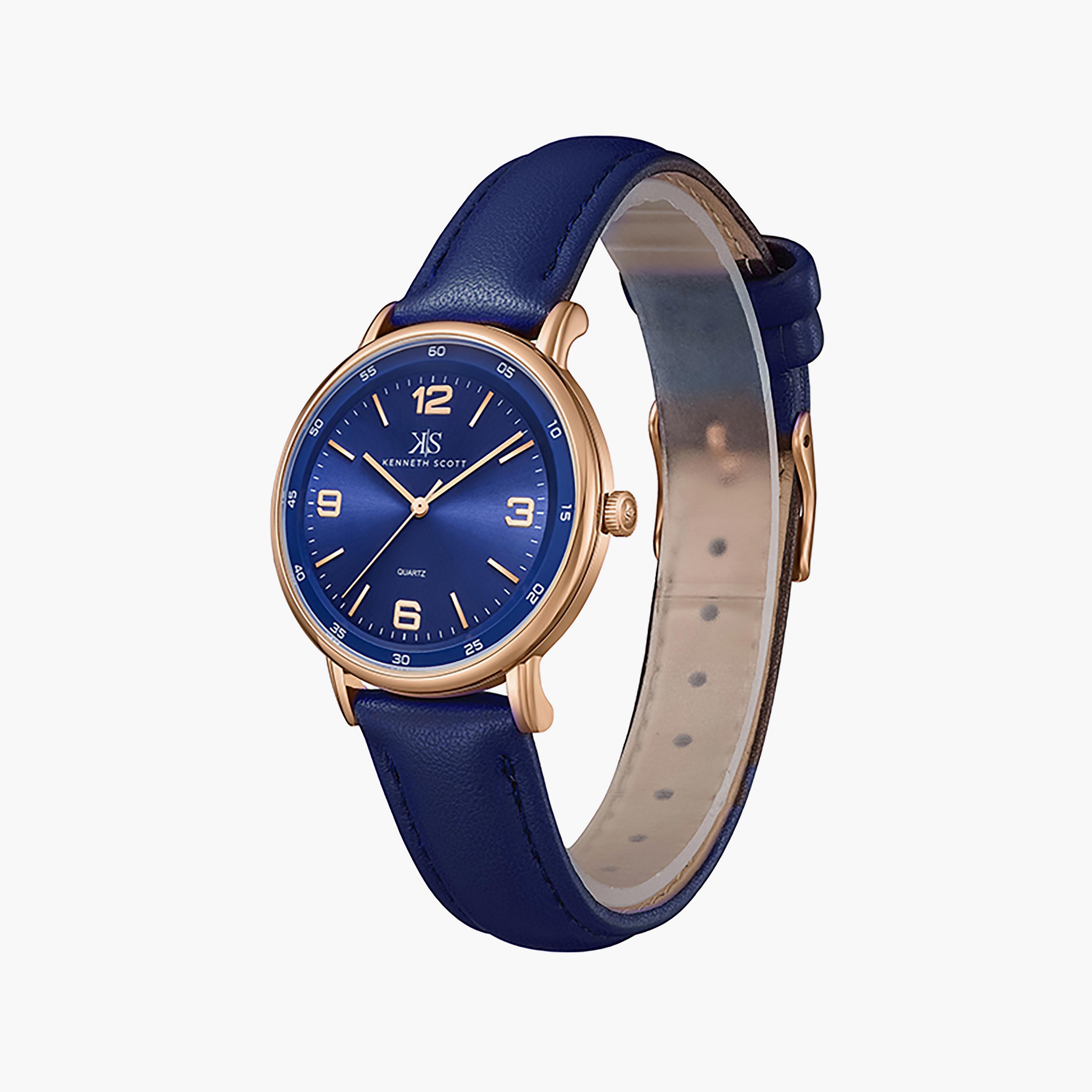 ساعة كينيث سكوت 33 ملم للنساء ذات انالوج من السيليكون باللون الازرق | K23540-RLNN-women-watchesandjewellery-watches-image-2