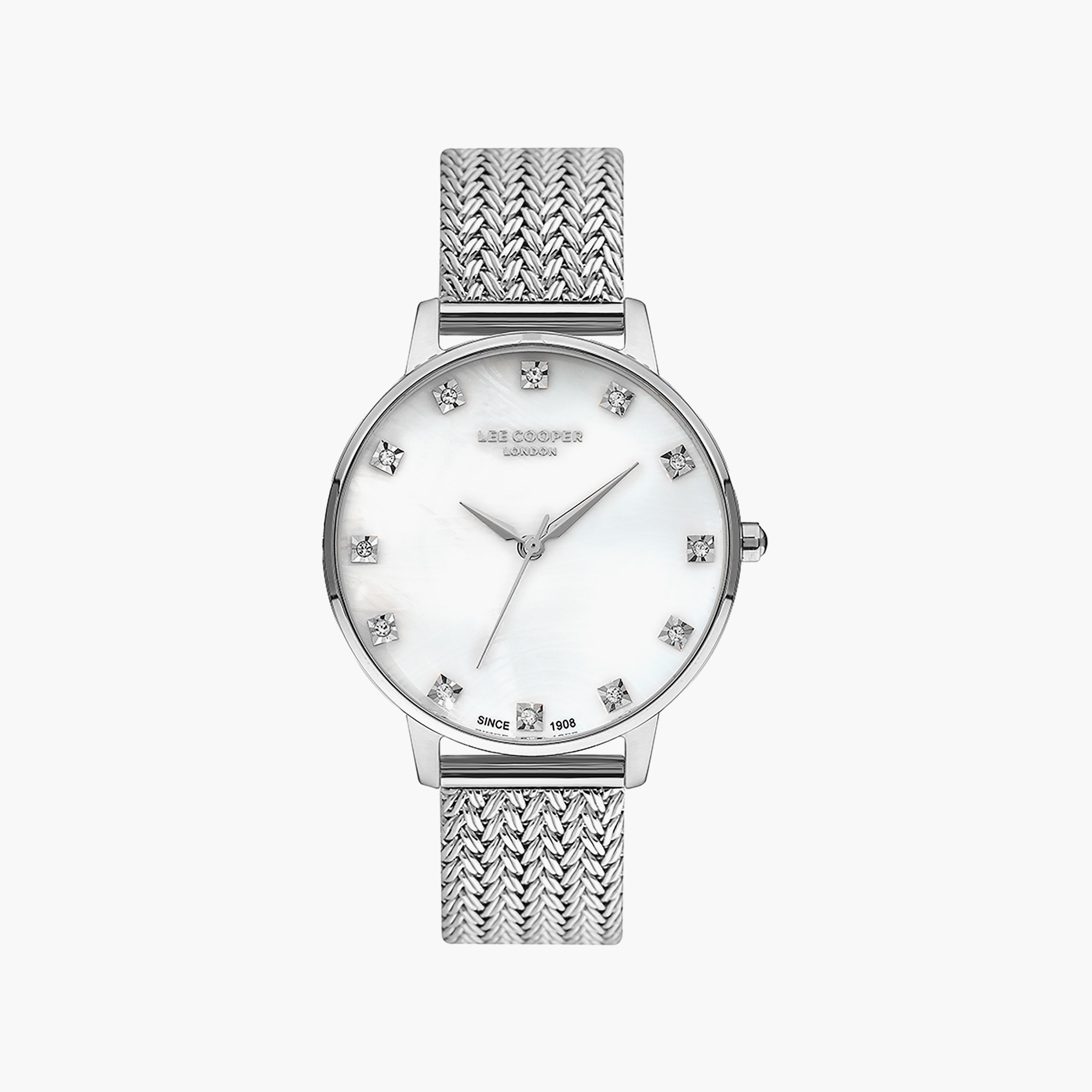 Lee Cooper Women's 36 MM Silver Analog Mesh Watch | LC07401.320-women-watchesandjewellery-watches-image-1