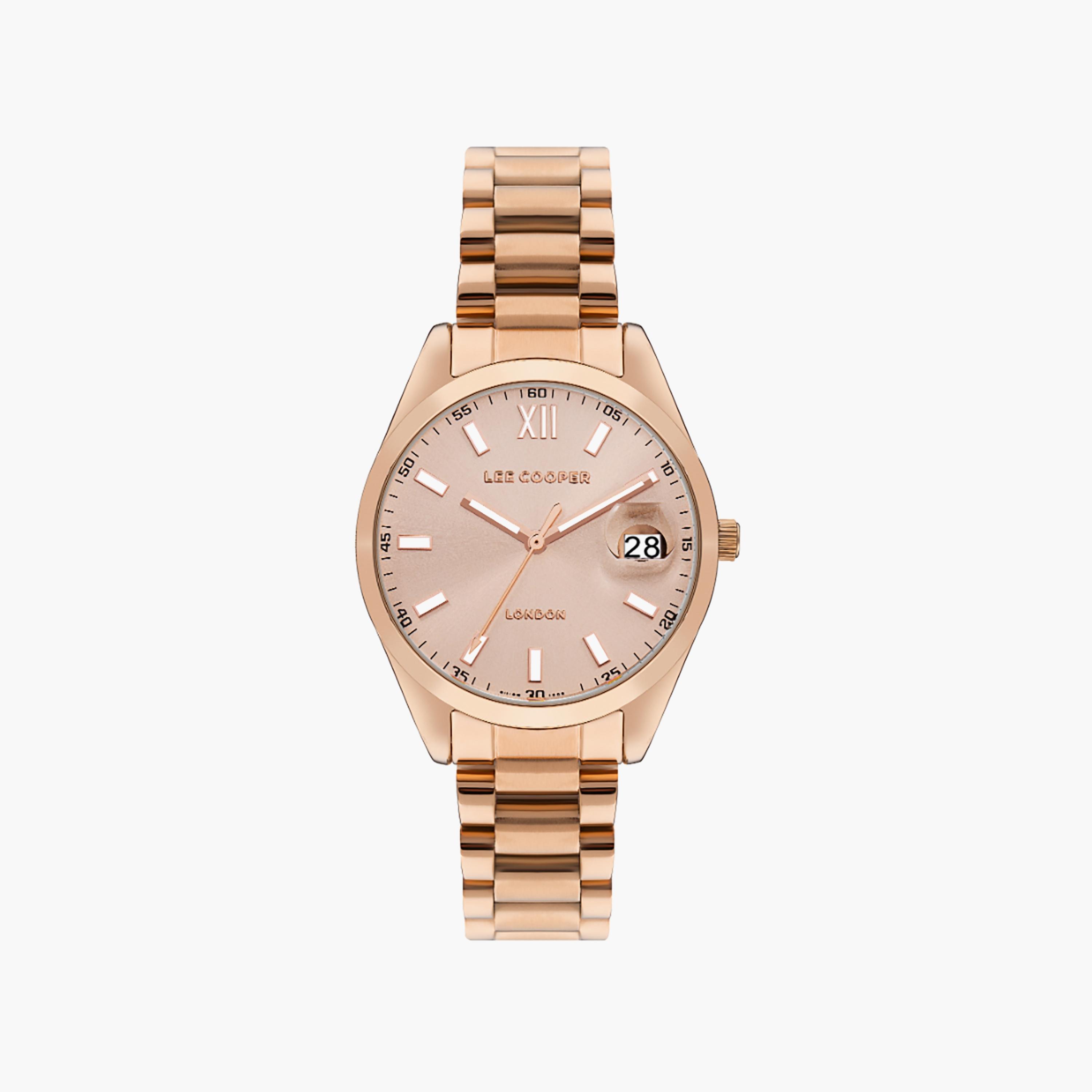 ساعة أنالوج ذھبية وردية ذات ستانلس ستيل مع 34 ملم من لي كوبر للنساء | LC07827.410-women-watchesandjewellery-watches-image-1
