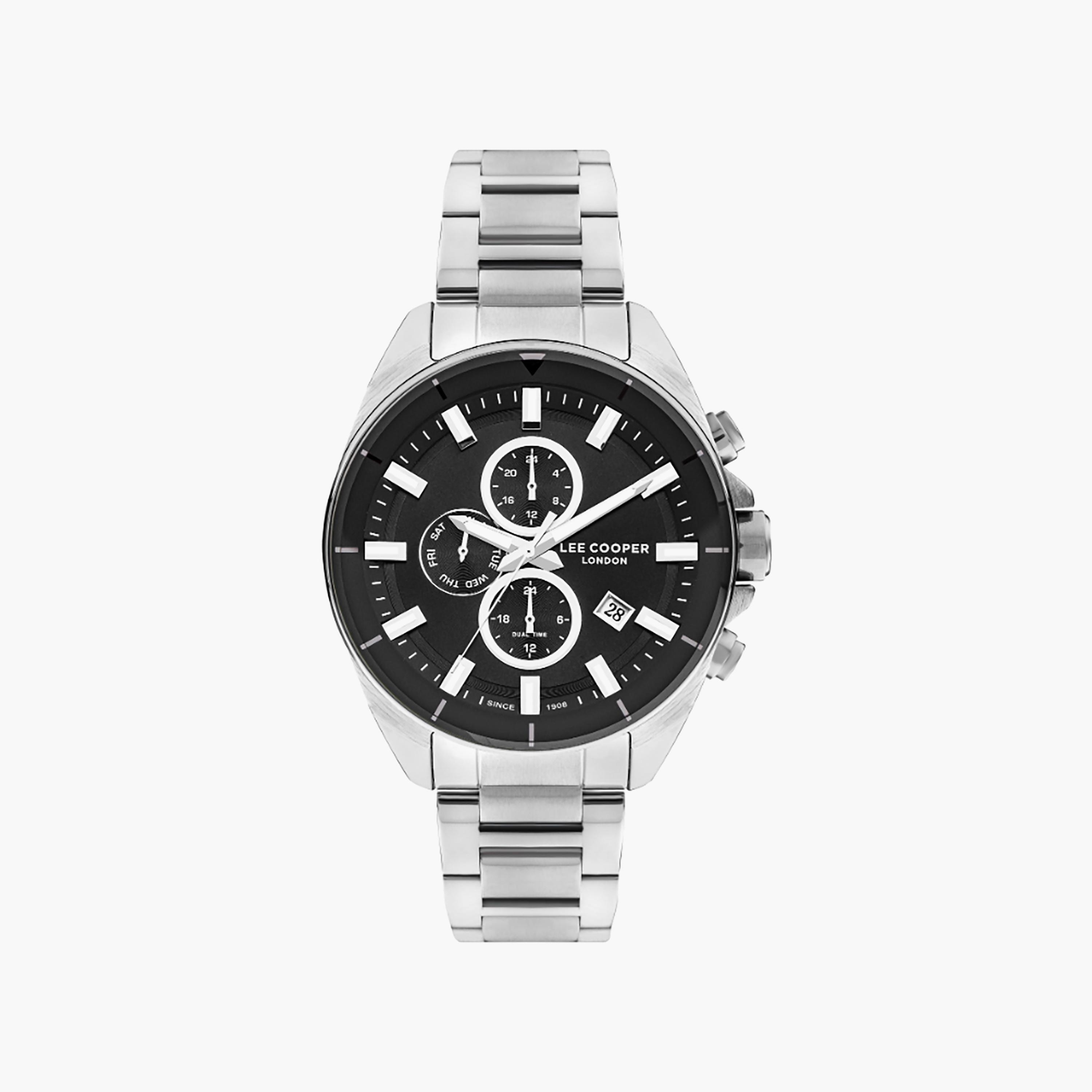 ساعة لي كوبر للرجال 46 ملم كرونوغراف بلون فضي مع ستانلس ستيل | LC07830.350-men-watchesandjewellery-watches-image-1