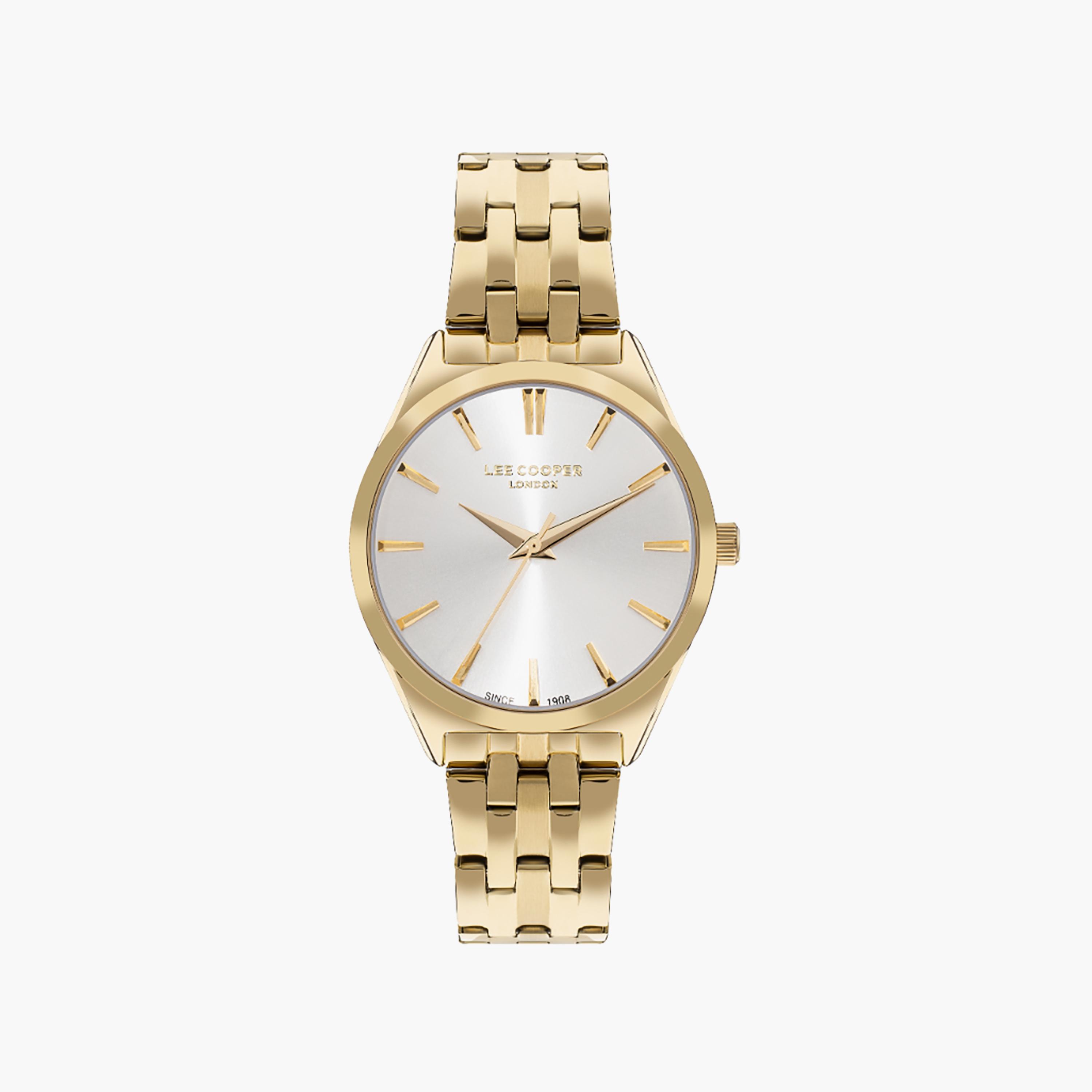 ساعة أنالوج ذھبية ذات ستانلس ستيل مع 34 ملم من لي كوبر للنساء | LC07833.130-women-watchesandjewellery-watches-image-1