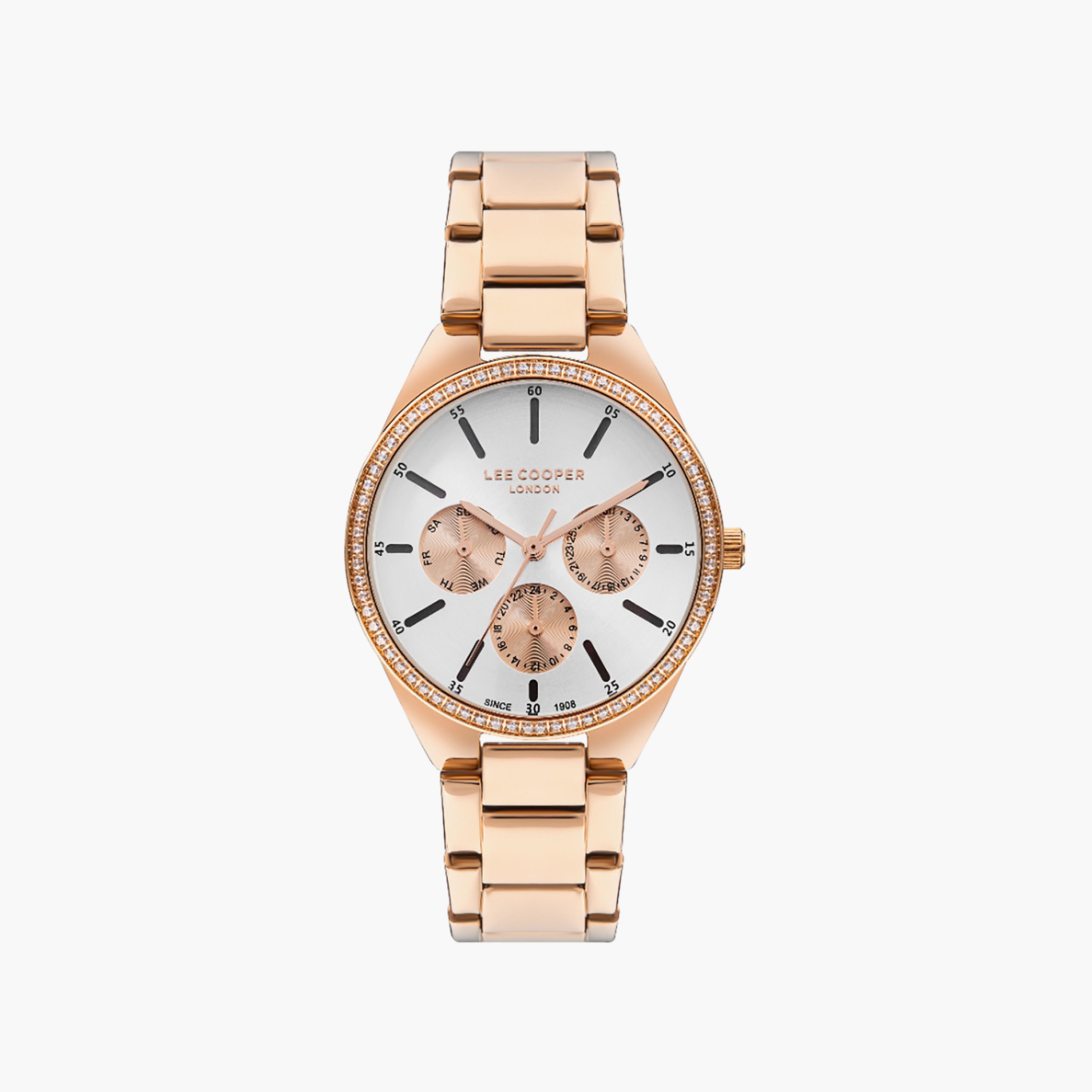 ساعة أنالوج ذھبية وردية ذات ستانلس ستيل مع 36 ملم من لي كوبر للنساء | LC07863.430-women-watchesandjewellery-watches-image-1