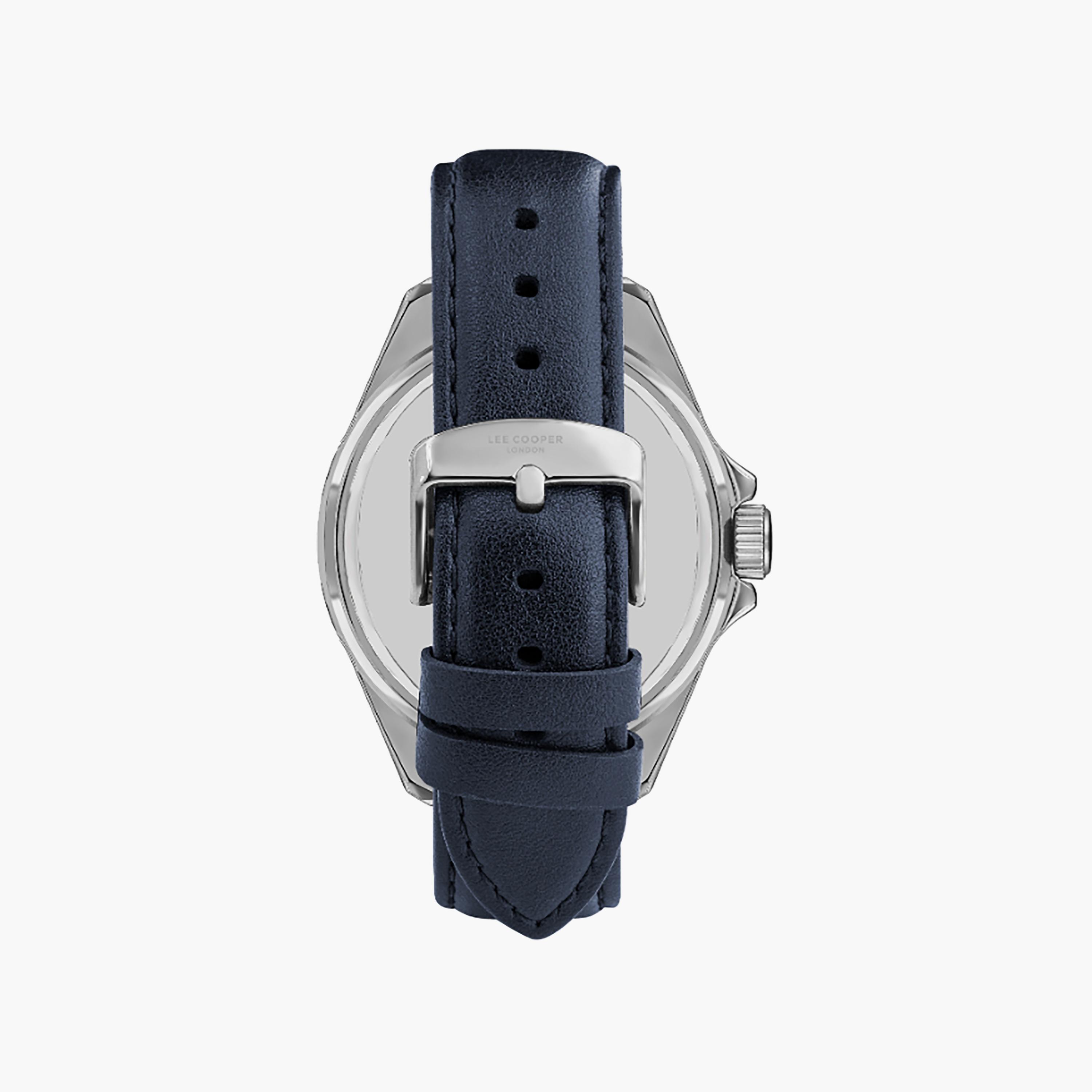ساعة أنالوج للرجال مع 45 ملم ذات جلدي بلون أزرق من لي كوبر | LC07870.399-men-watchesandjewellery-watches-image-3