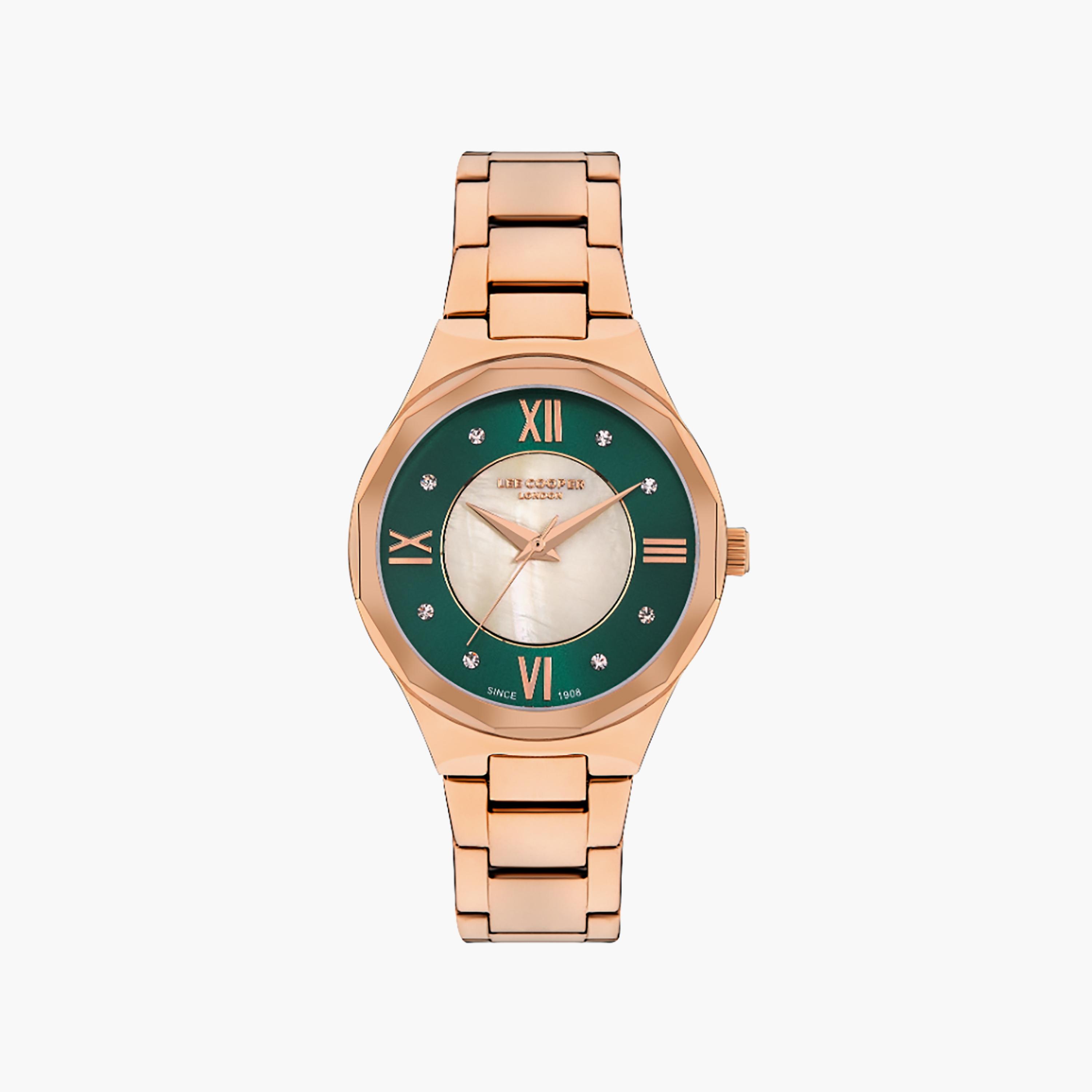 ساعة أنالوج ذھبية وردية ذات ستانلس ستيل مع 32 ملم من لي كوبر للنساء | LC07922.470-women-watchesandjewellery-watches-image-1
