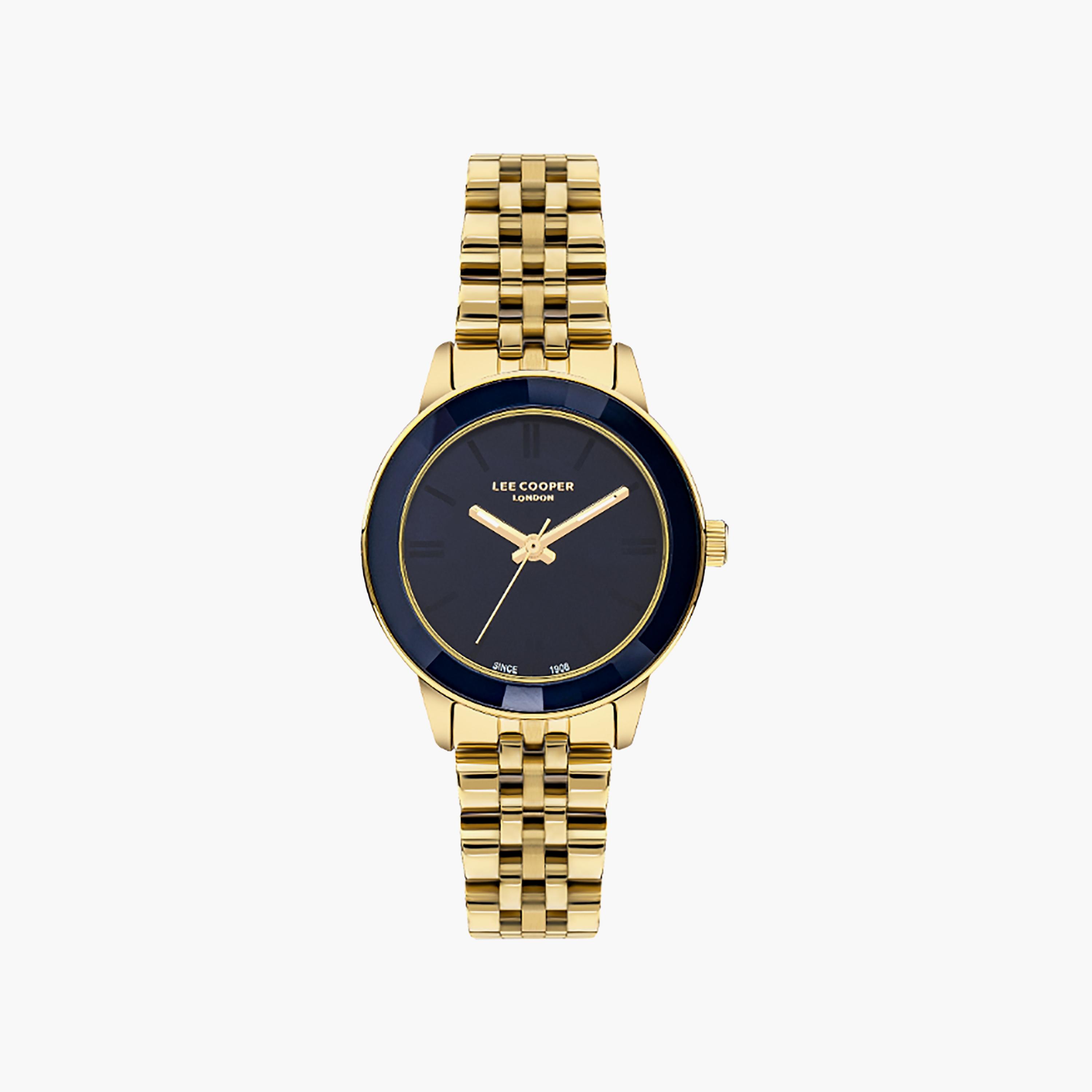 ساعة أنالوج ذھبية ذات ستانلس ستيل مع 30 ملم من لي كوبر للنساء | LC07934.190-women-watchesandjewellery-watches-image-1