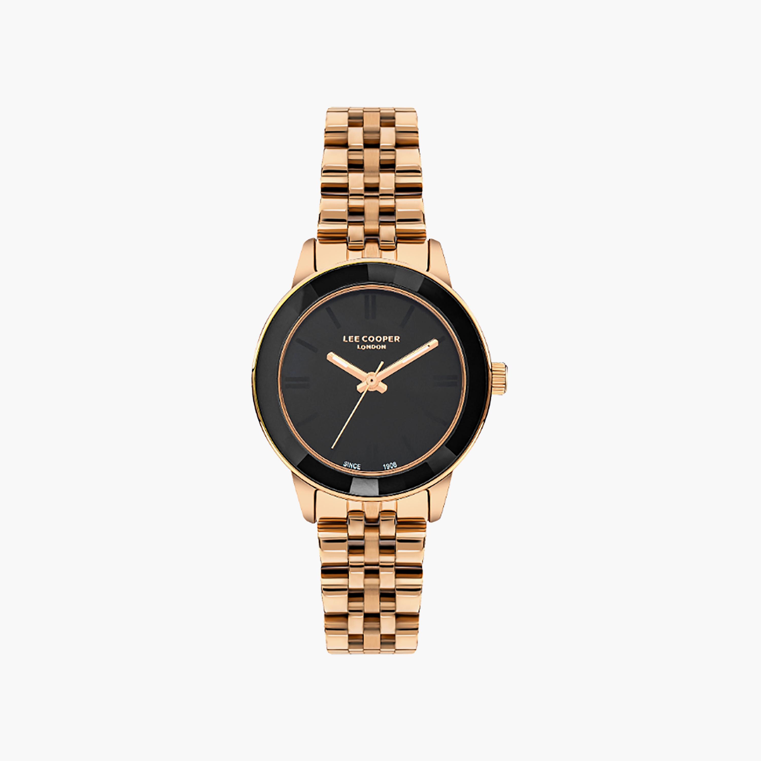 ساعة أنالوج ذھبية وردية ذات ستانلس ستيل مع 30 ملم من لي كوبر للنساء | LC07934.450-women-watchesandjewellery-watches-image-1