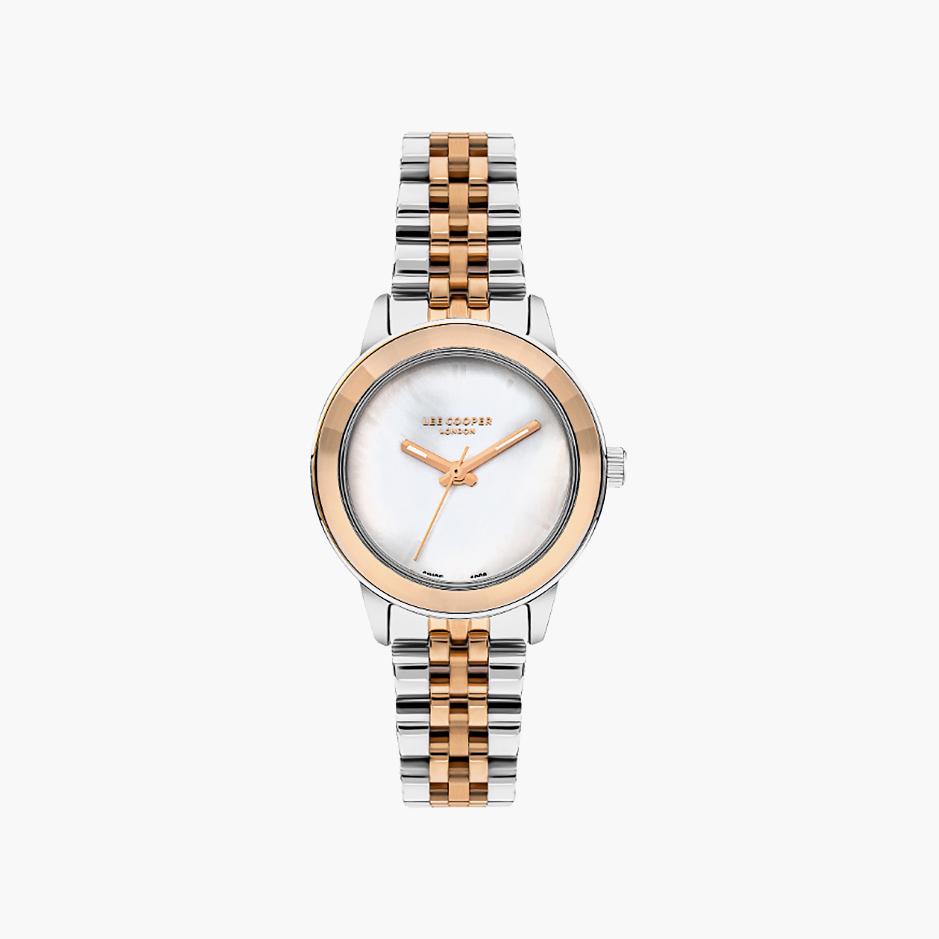 ساعة أنالوج فضية وذھبية ذات ستانلس ستيل مع 30 ملم من لي كوبر للنساء | LC07934.520-women-watchesandjewellery-watches-image-1