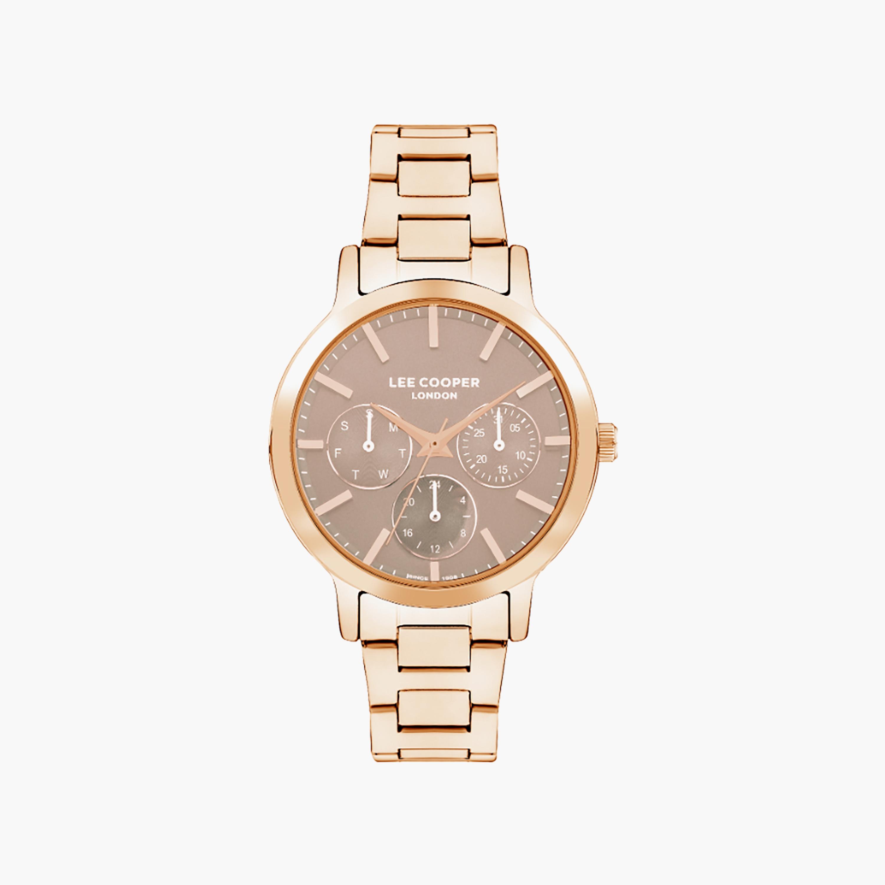 ساعة أنالوج ذھبية وردية ذات ستانلس ستيل مع 35 ملم من لي كوبر للنساء | LC07946.480-women-watchesandjewellery-watches-image-1