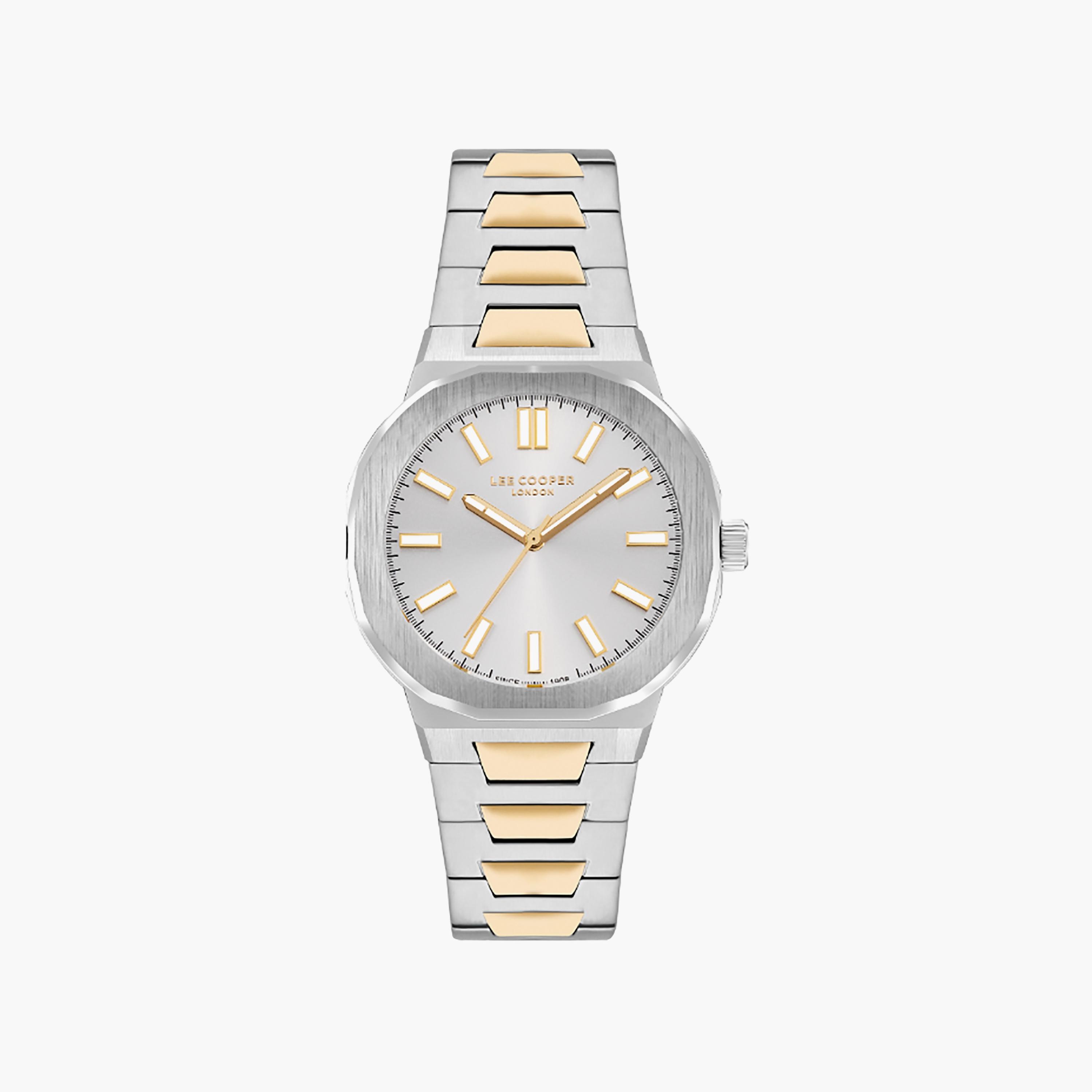 ساعة أنالوج فضية وذھبية ذات ستانلس ستيل مع 43 ملم من لي كوبر للرجال | LC07952.230-men-watchesandjewellery-watches-image-1