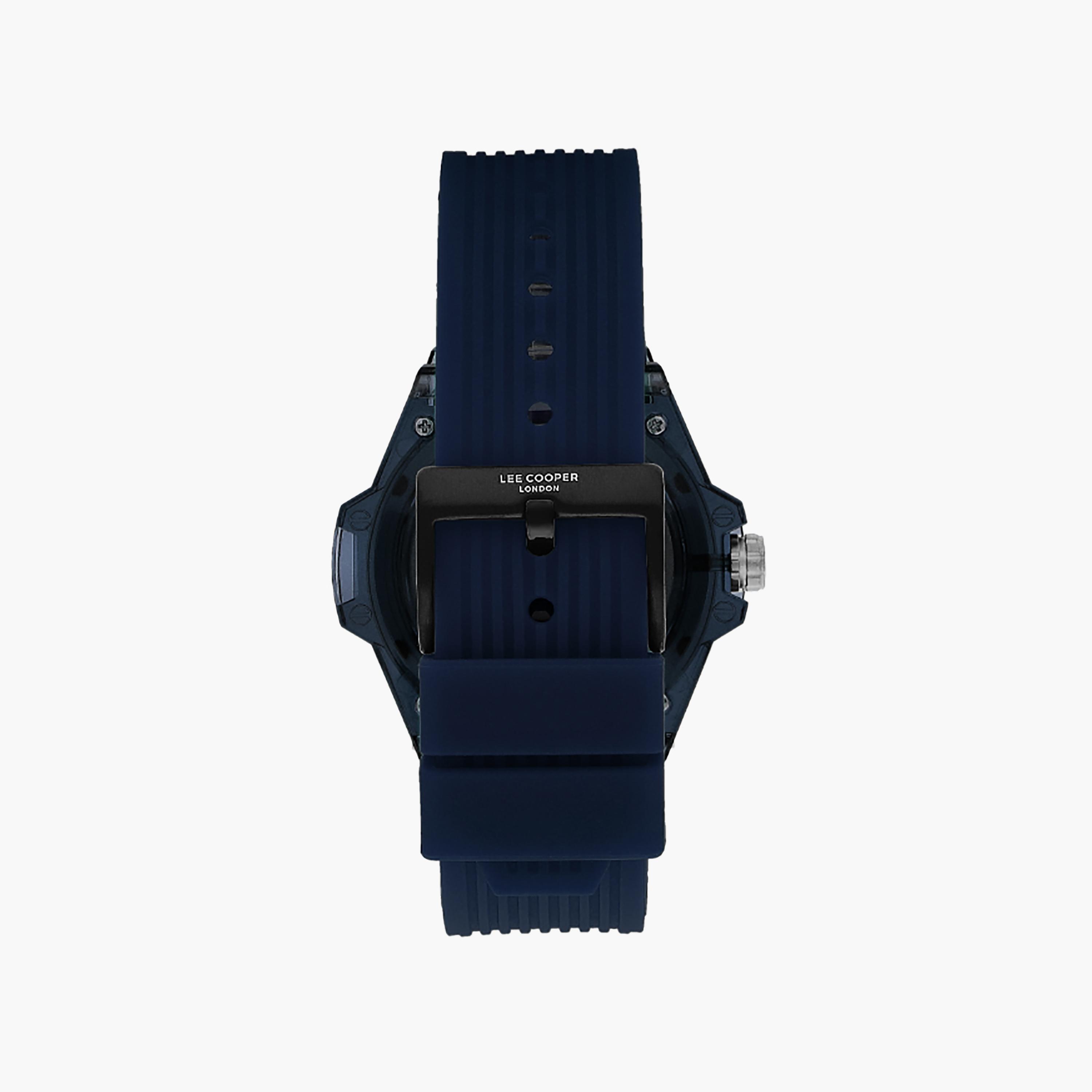 ساعة أنالوج للرجال مع 44 ملم ذات سيليكون بلون أزرق من لي كوبر | LC07975.399-men-watchesandjewellery-watches-image-3