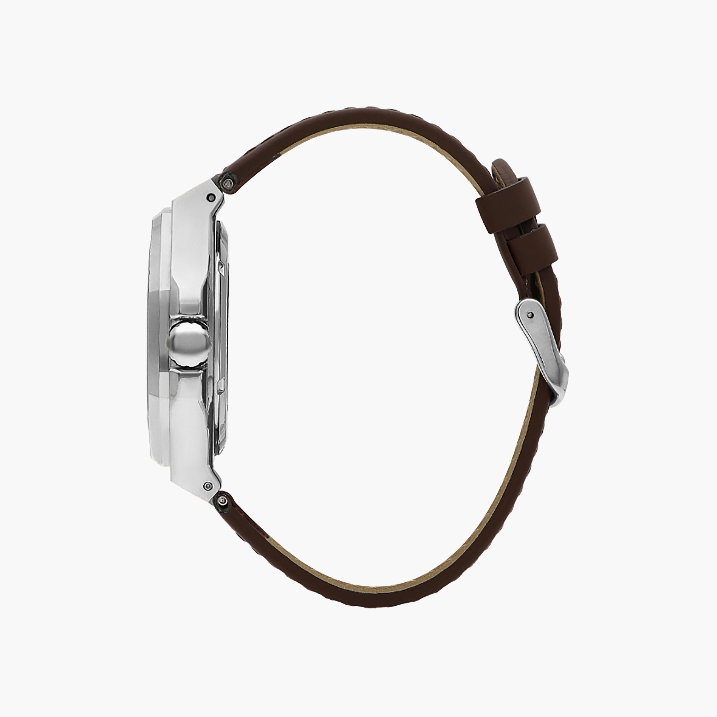 Lee Cooper Men's 43 MM Brown Automatic Leather Watch | LC07978.391-men-watchesandjewellery-watches-image-2