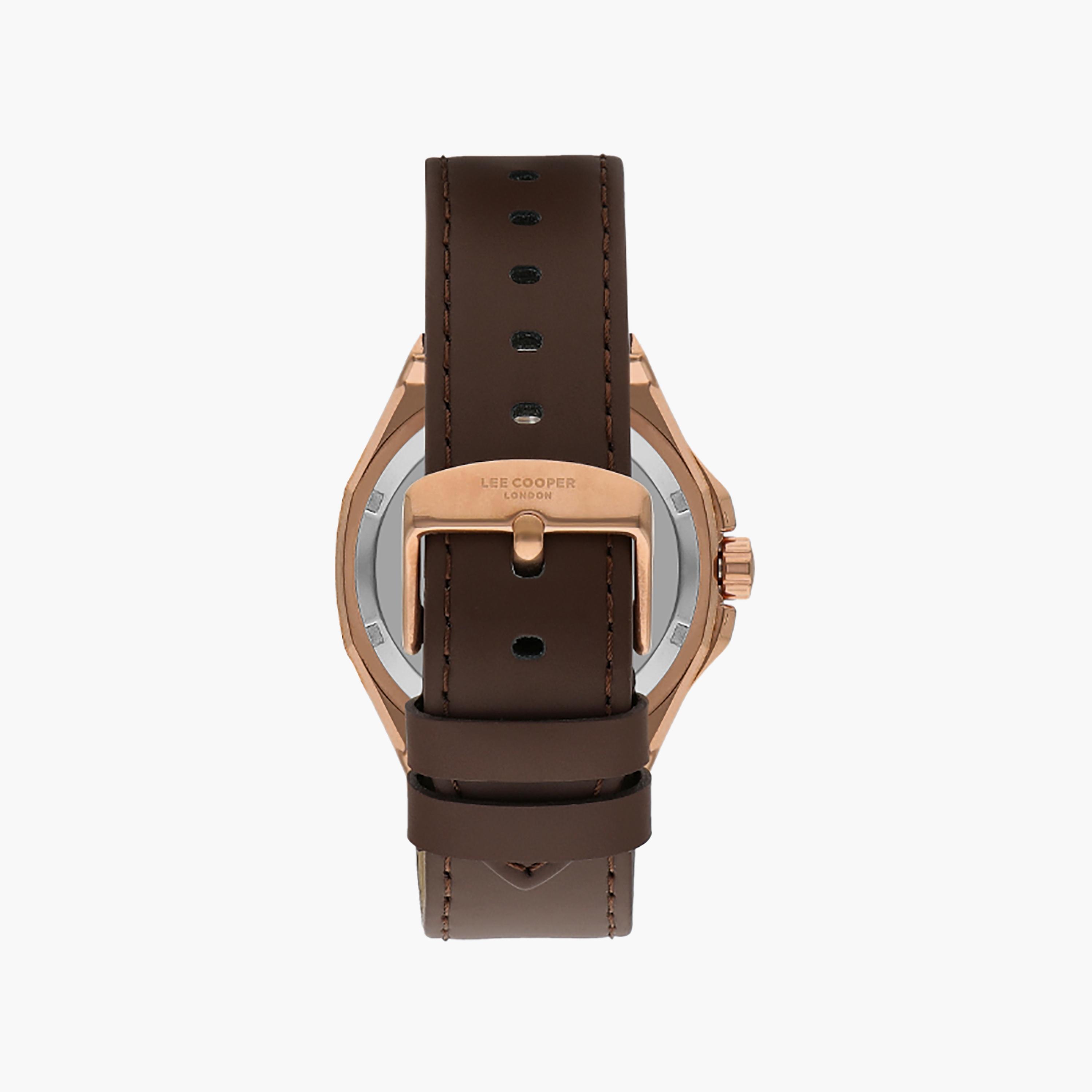 Lee Cooper Men's 43 MM Brown Automatic Leather Watch | LC07978.454-men-watchesandjewellery-watches-image-3