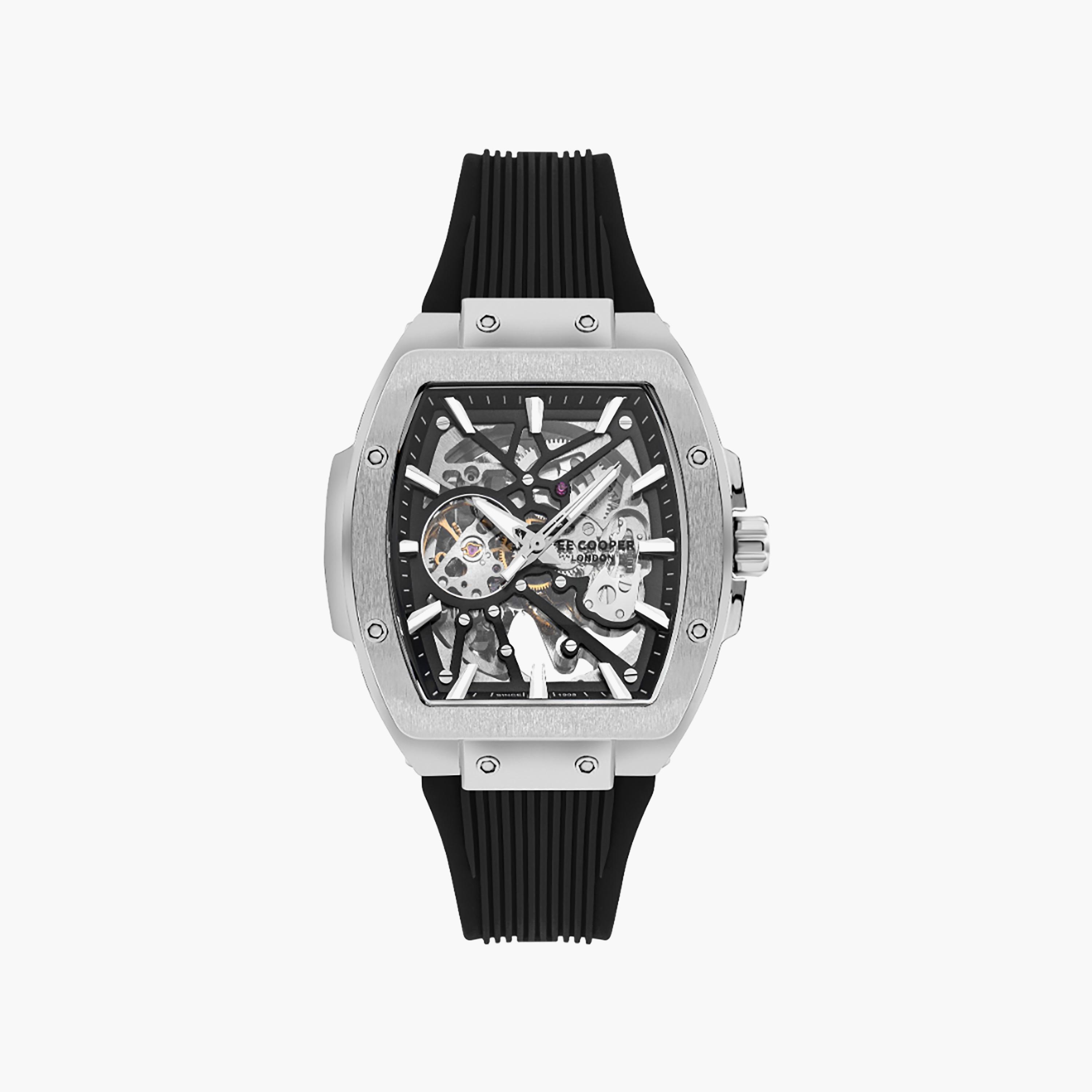 ساعة أوتوماتيكية للرجال مع 45 ملم ذات سيليكون بلون أسود من لي كوبر | LC07979.351-men-watchesandjewellery-watches-image-1