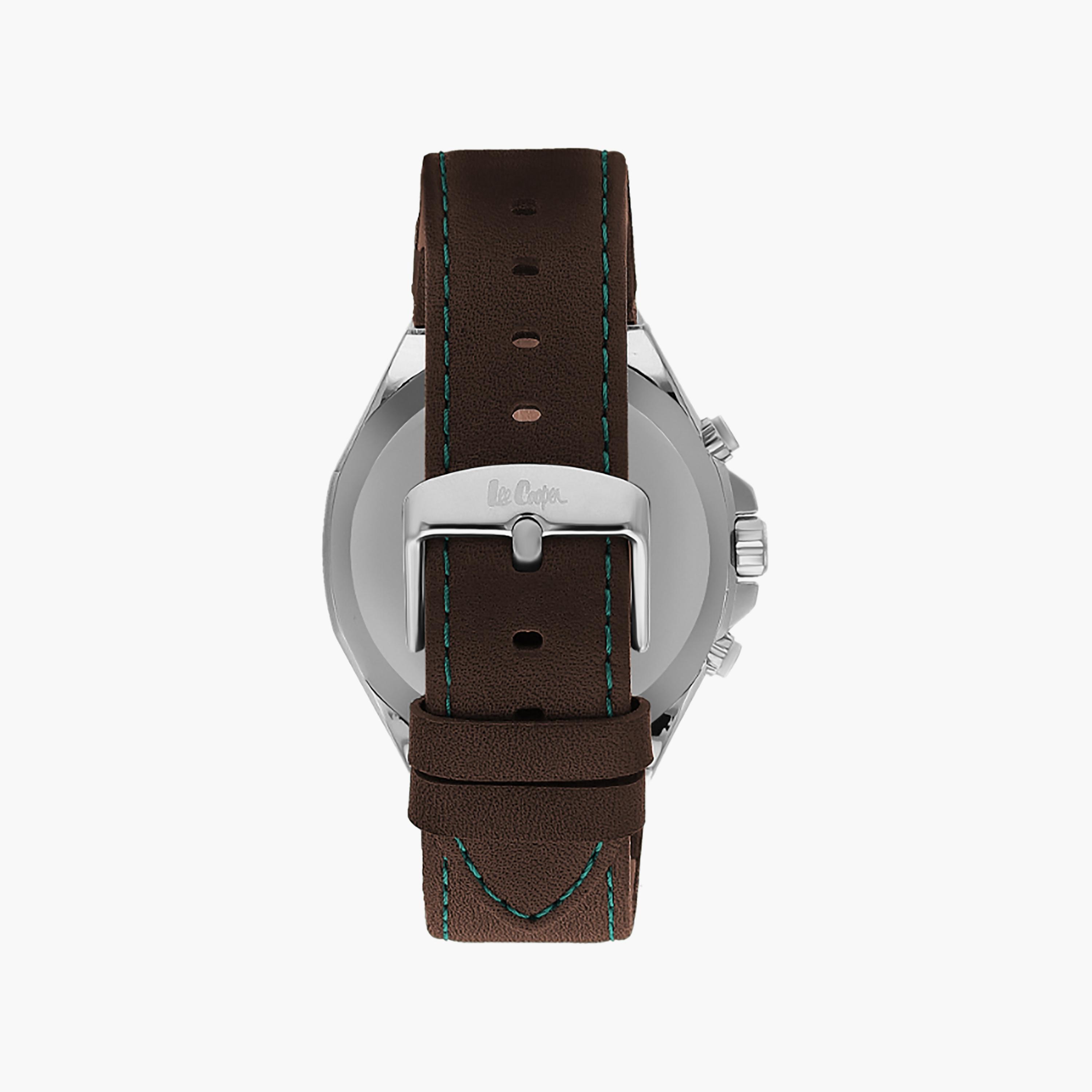 ساعة كرونوغراف للرجال مع 46 ملم ذات جلدي بلون بني داكن من لي كوبر | LC07983.394-men-watchesandjewellery-watches-image-3