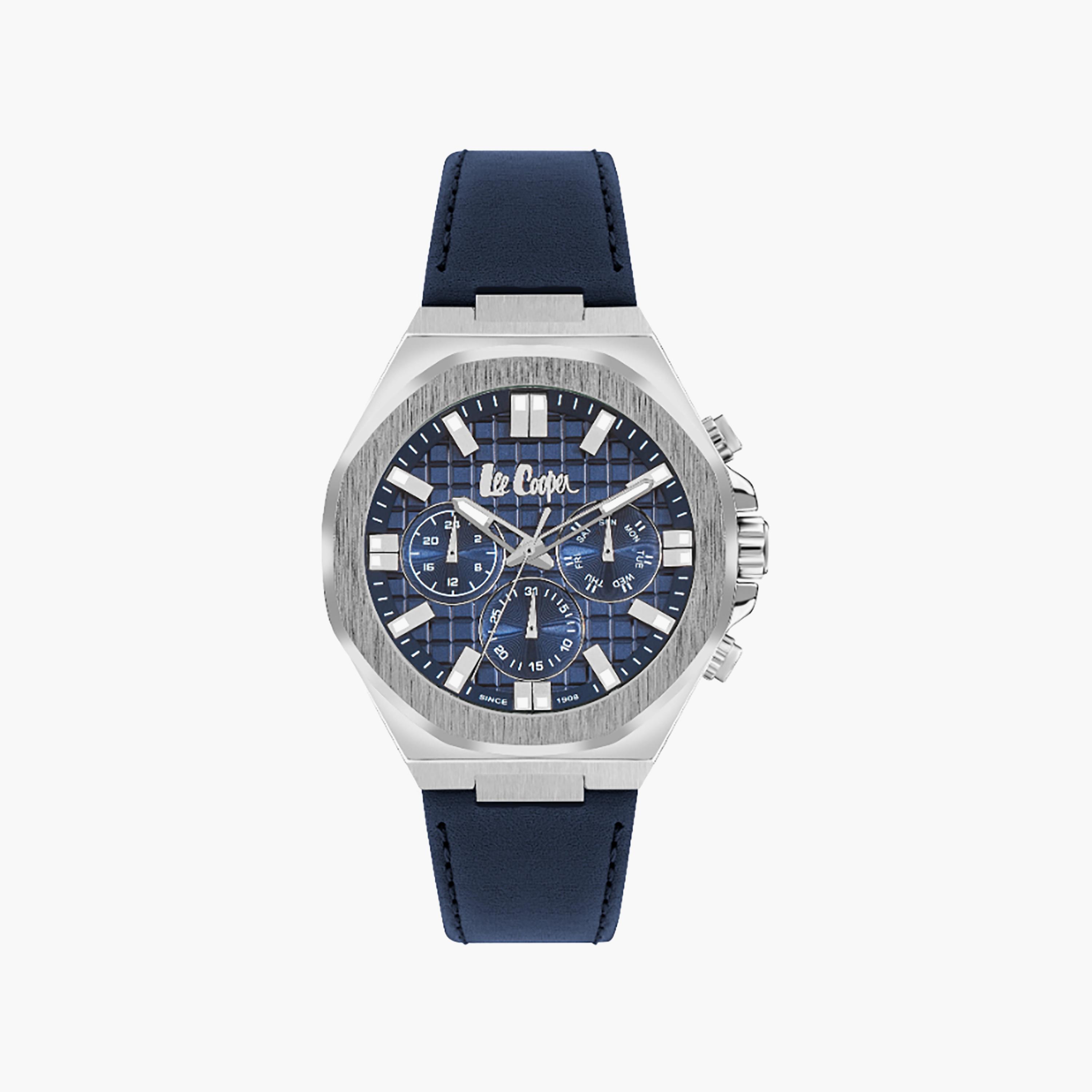 ساعة كرونوغراف للرجال مع 46 ملم ذات جلدي بلون كحلي من لي كوبر | LC07983.399-men-watchesandjewellery-watches-image-1