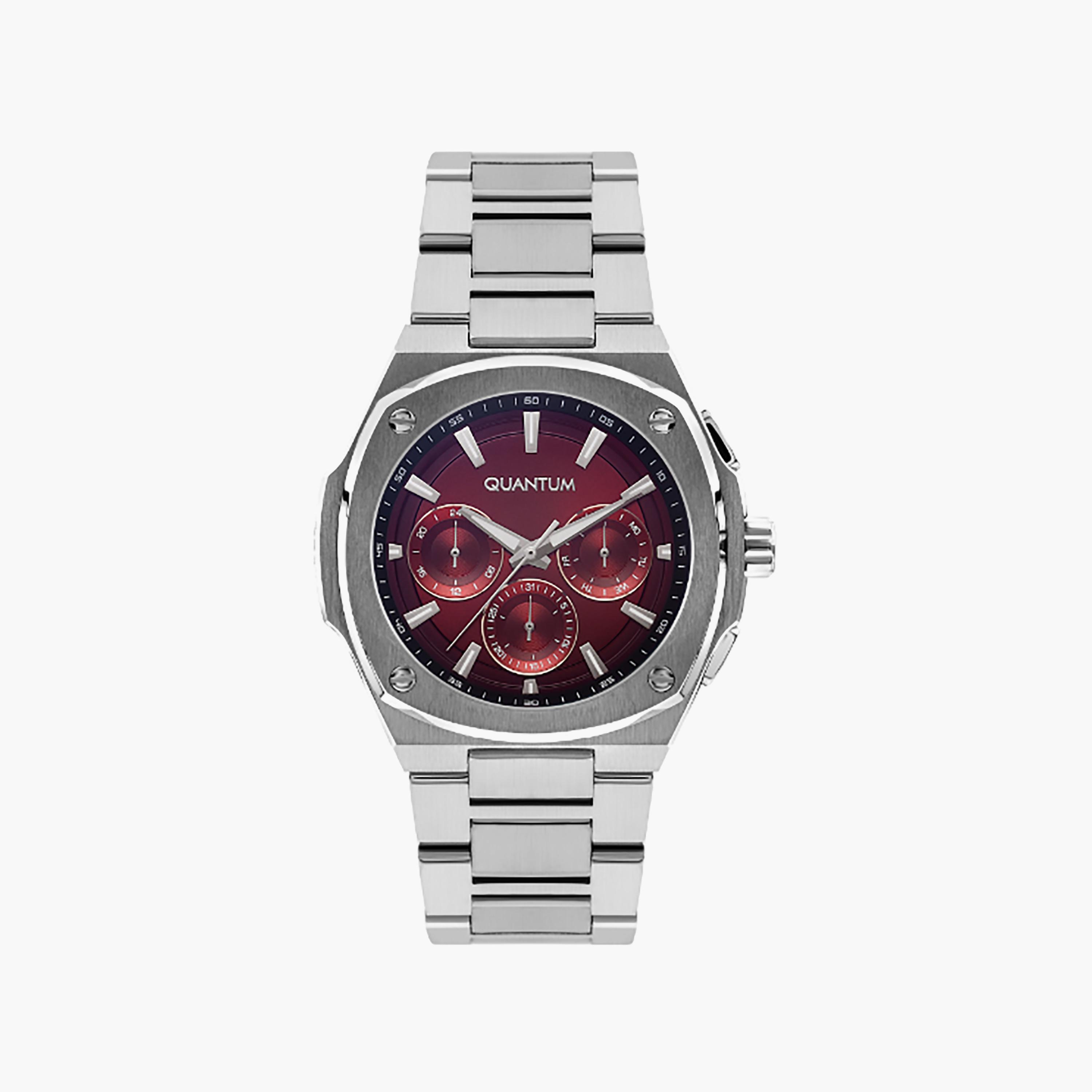 ساعة كوانتوم للرجال 44 ملم كرونوغراف بلون فضي مع ستانلس ستيل | ADG1032.380-men-watchesandjewellery-watches-image-1