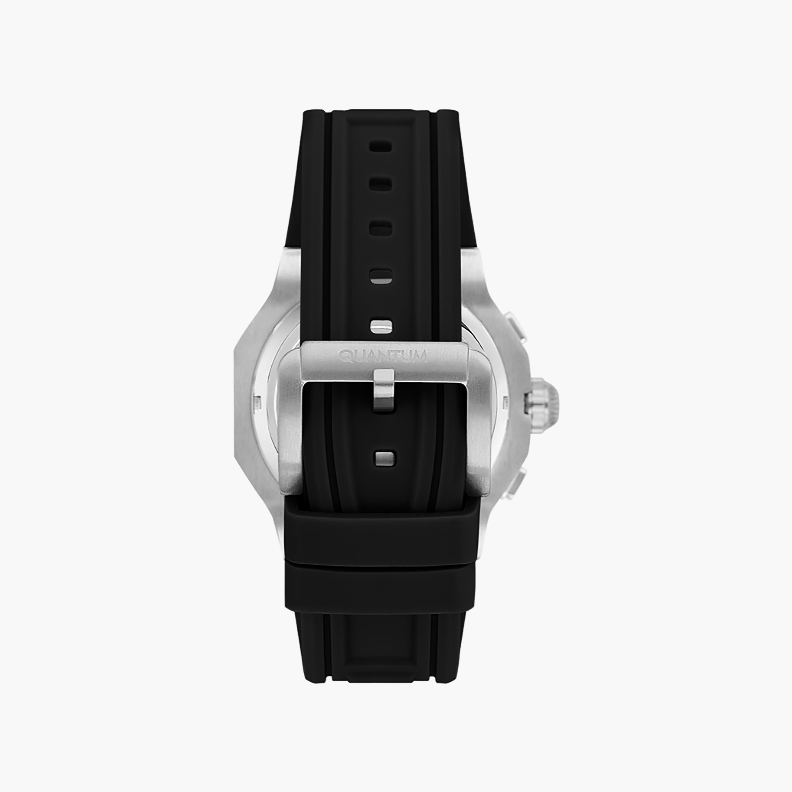 ساعة كوانتوم للرجال بمقاس 46 ملم ذات كرونوغراف سيليكون بلون أسود | HNG1082.311-men-watchesandjewellery-watches-image-3