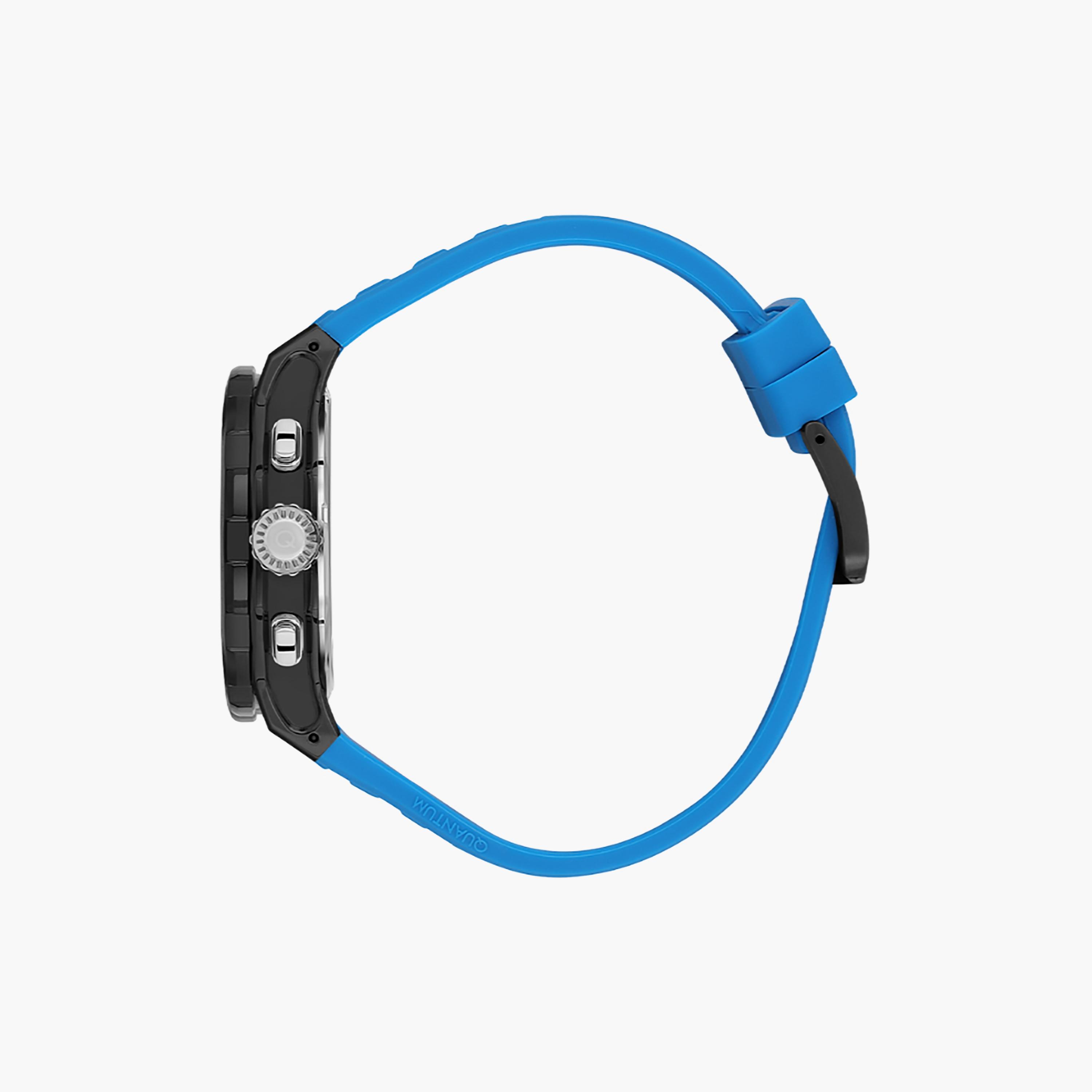 Quantum Men's 46 MM Blue Chronograph Silicone Watch | HNG1082.357-men-watchesandjewellery-watches-image-2