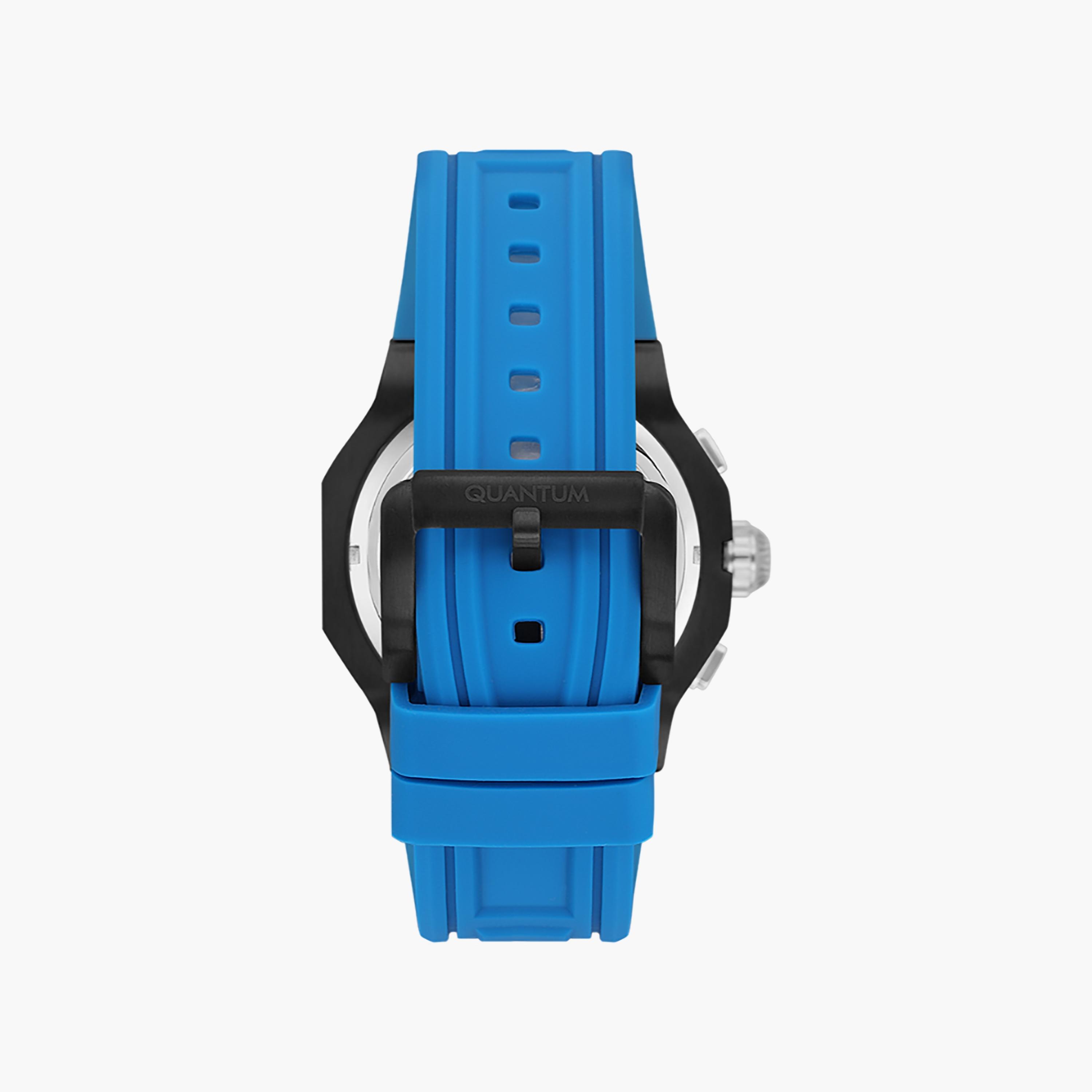 Quantum Men's 46 MM Blue Chronograph Silicone Watch | HNG1082.357-men-watchesandjewellery-watches-image-3