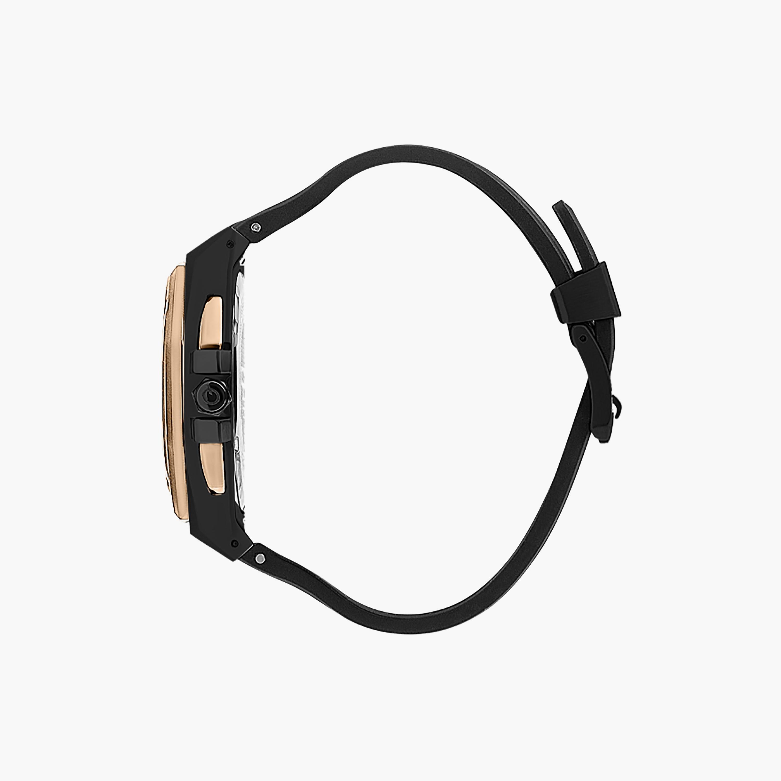 ساعة كوانتوم للرجال بمقاس 45 ملم ذات كرونوغراف سيليكون بلون أسود | HNG949.661-men-watchesandjewellery-watches-image-2