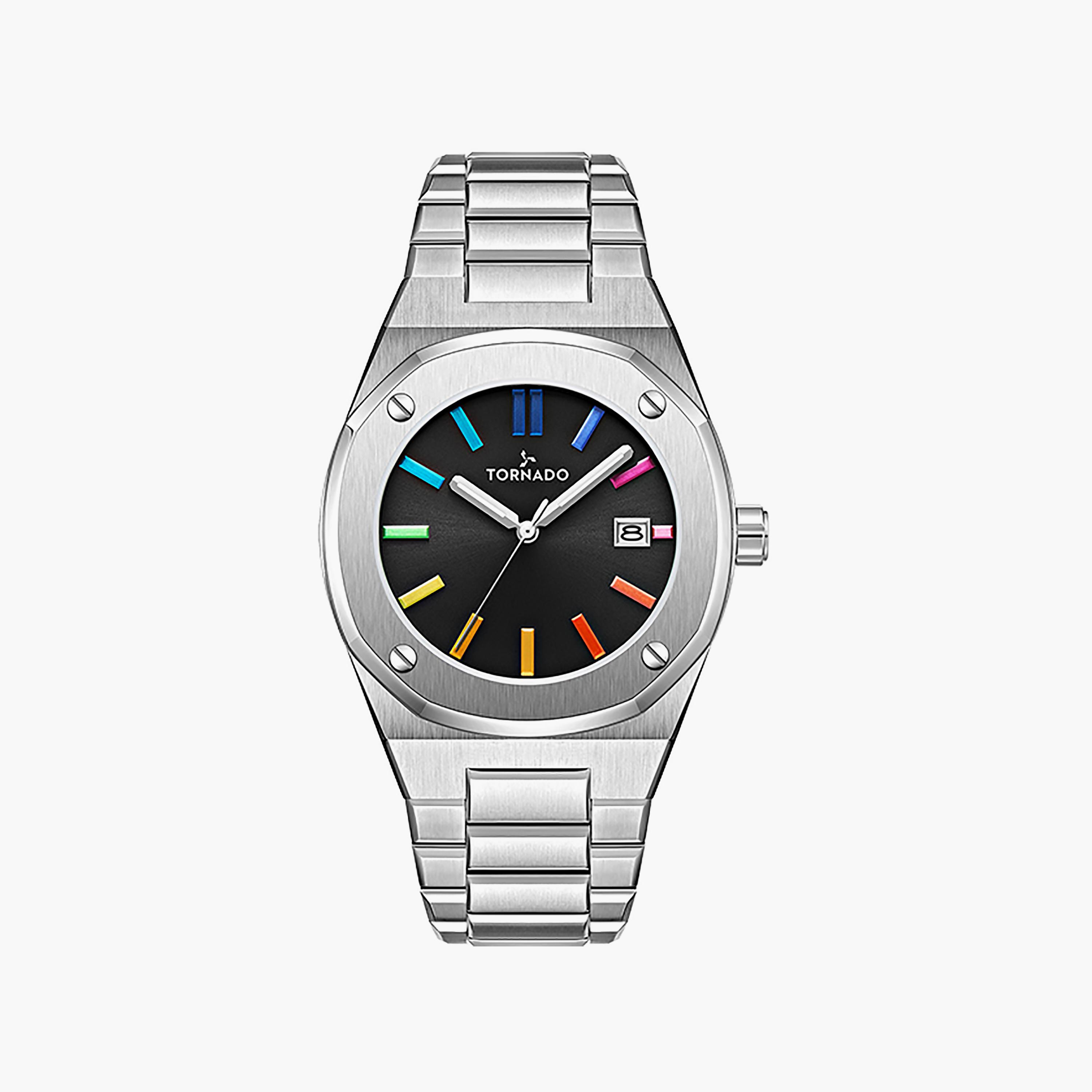 Tornado Men's 42 MM Silver Analog Stainless Steel Watch | T23003-SBSB-men-watchesandjewellery-watches-image-1
