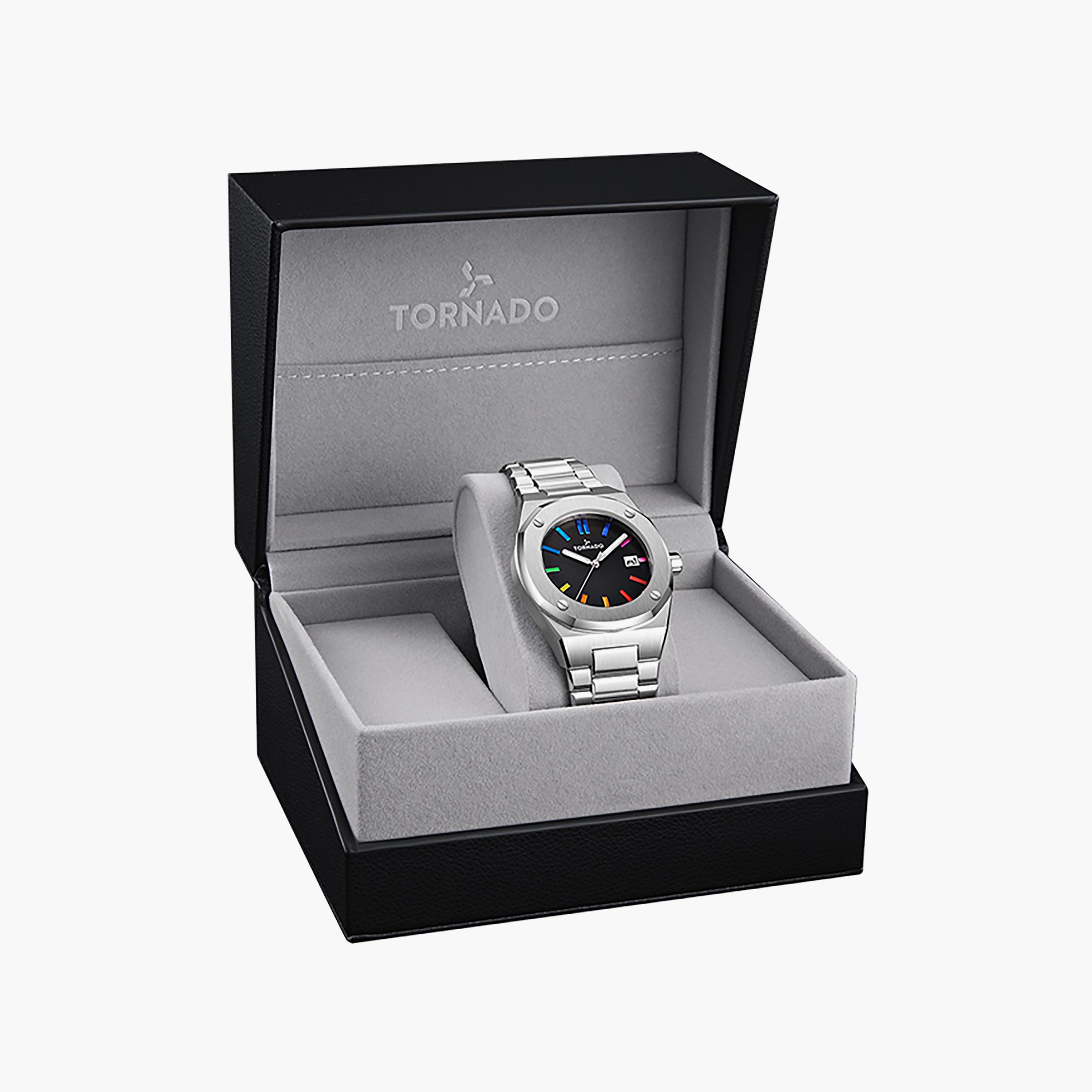 Tornado Men's 42 MM Silver Analog Stainless Steel Watch | T23003-SBSB-men-watchesandjewellery-watches-image-4