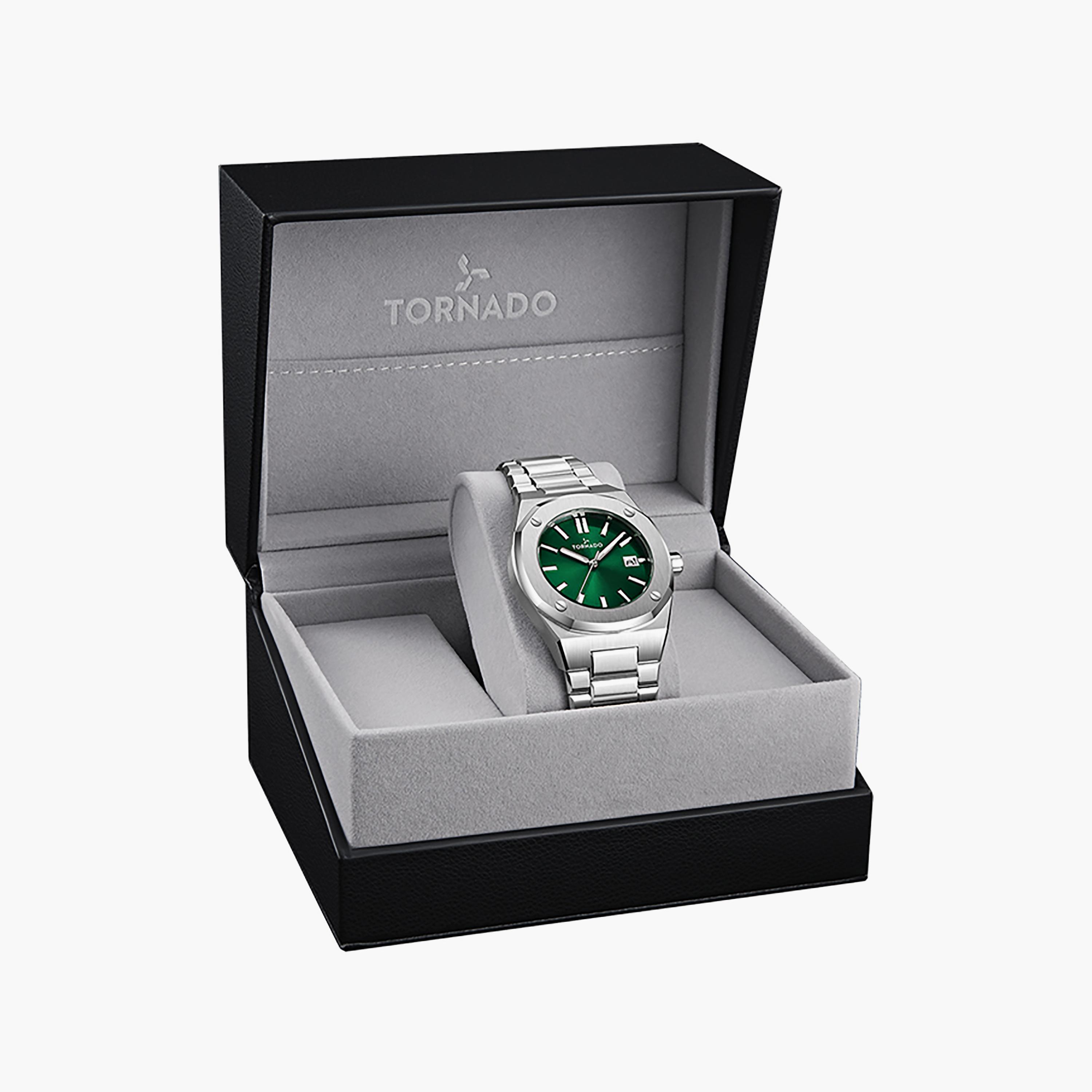 ساعة تورنادو للرجال 42 ملم انالوج بلون فضي مع ستانلس ستيل | T23003-SBSH-men-watchesandjewellery-watches-image-4
