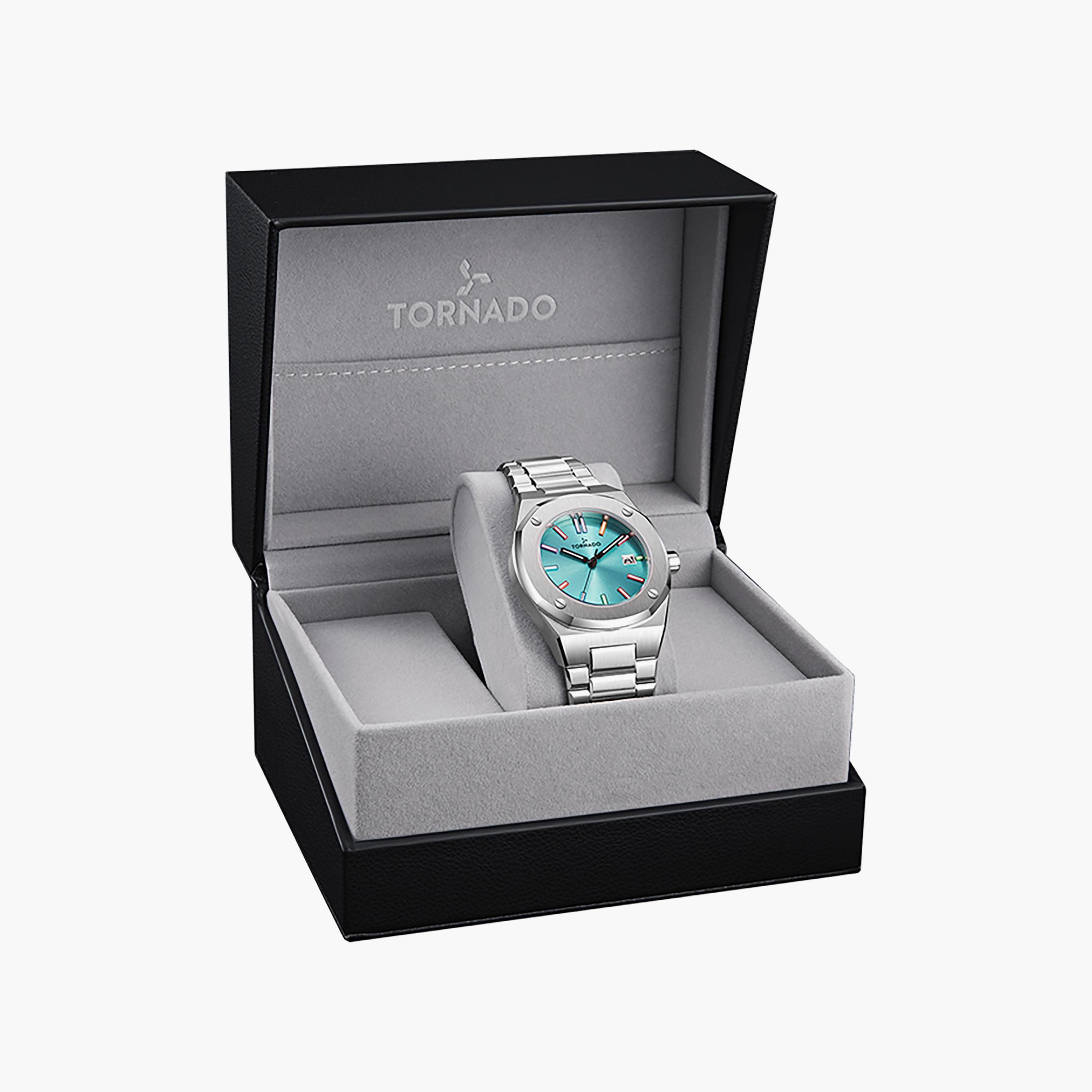 ساعة تورنادو للرجال 42 ملم انالوج بلون فضي مع ستانلس ستيل | T23003-SBSL-men-watchesandjewellery-watches-image-4