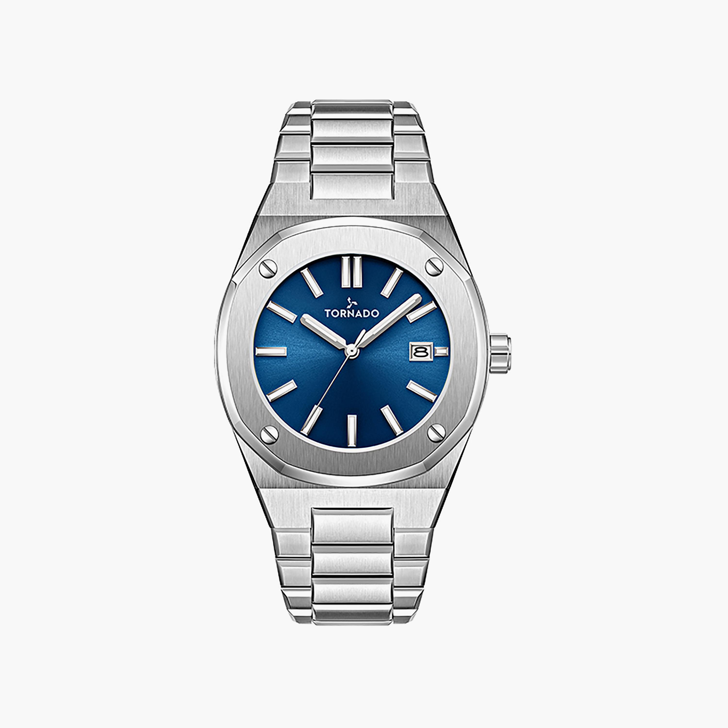 Tornado Men's 42 MM Silver Analog Stainless Steel Watch | T23003-SBSN-men-watchesandjewellery-watches-image-1