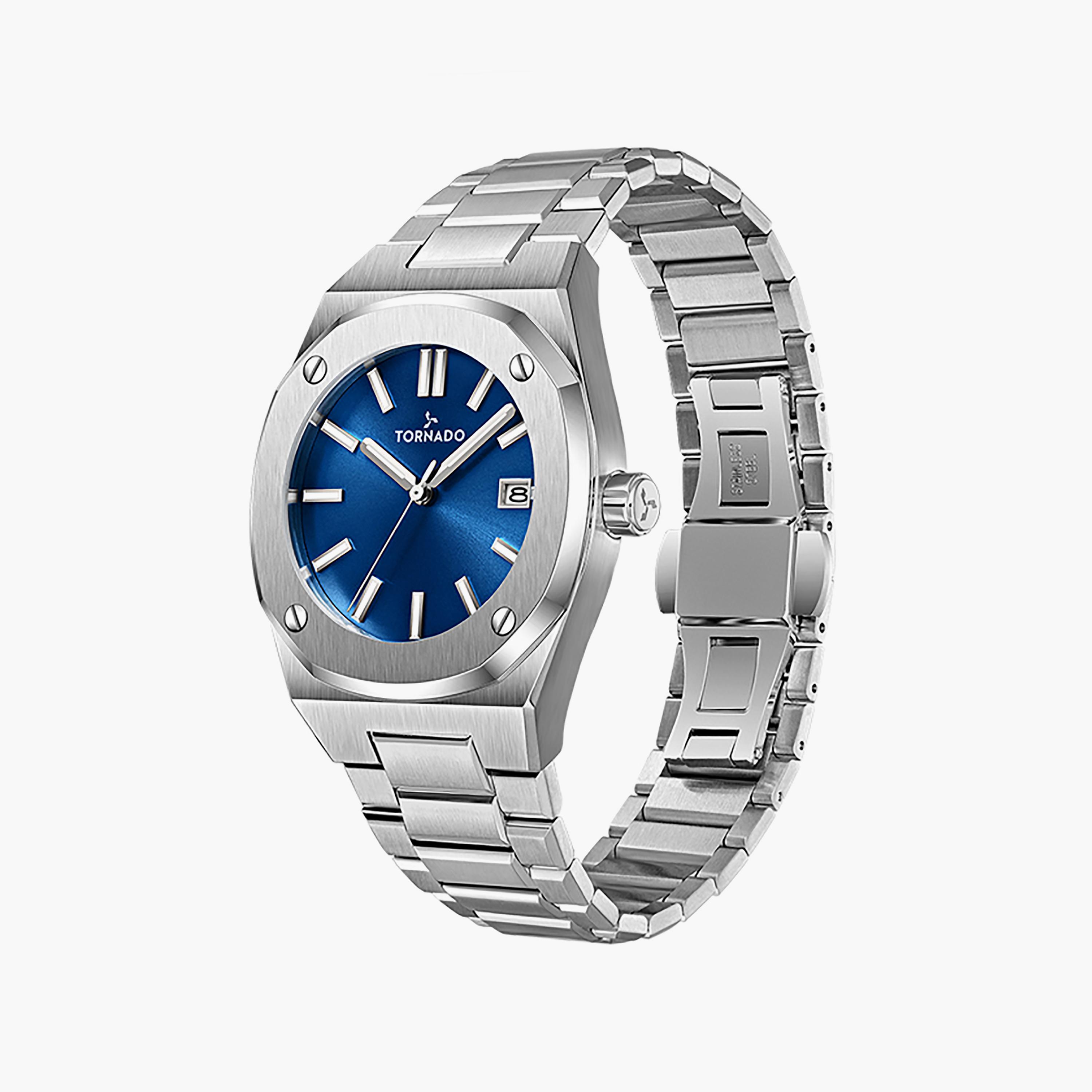Tornado Men's 42 MM Silver Analog Stainless Steel Watch | T23003-SBSN-men-watchesandjewellery-watches-image-2