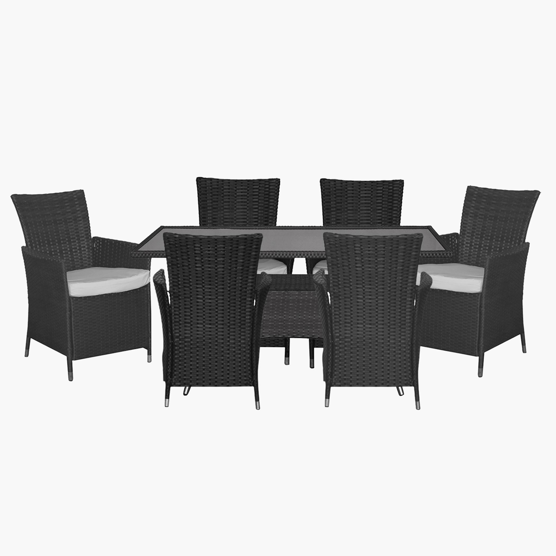 Oasis Casual 6-Seater Glass Top Dining Set