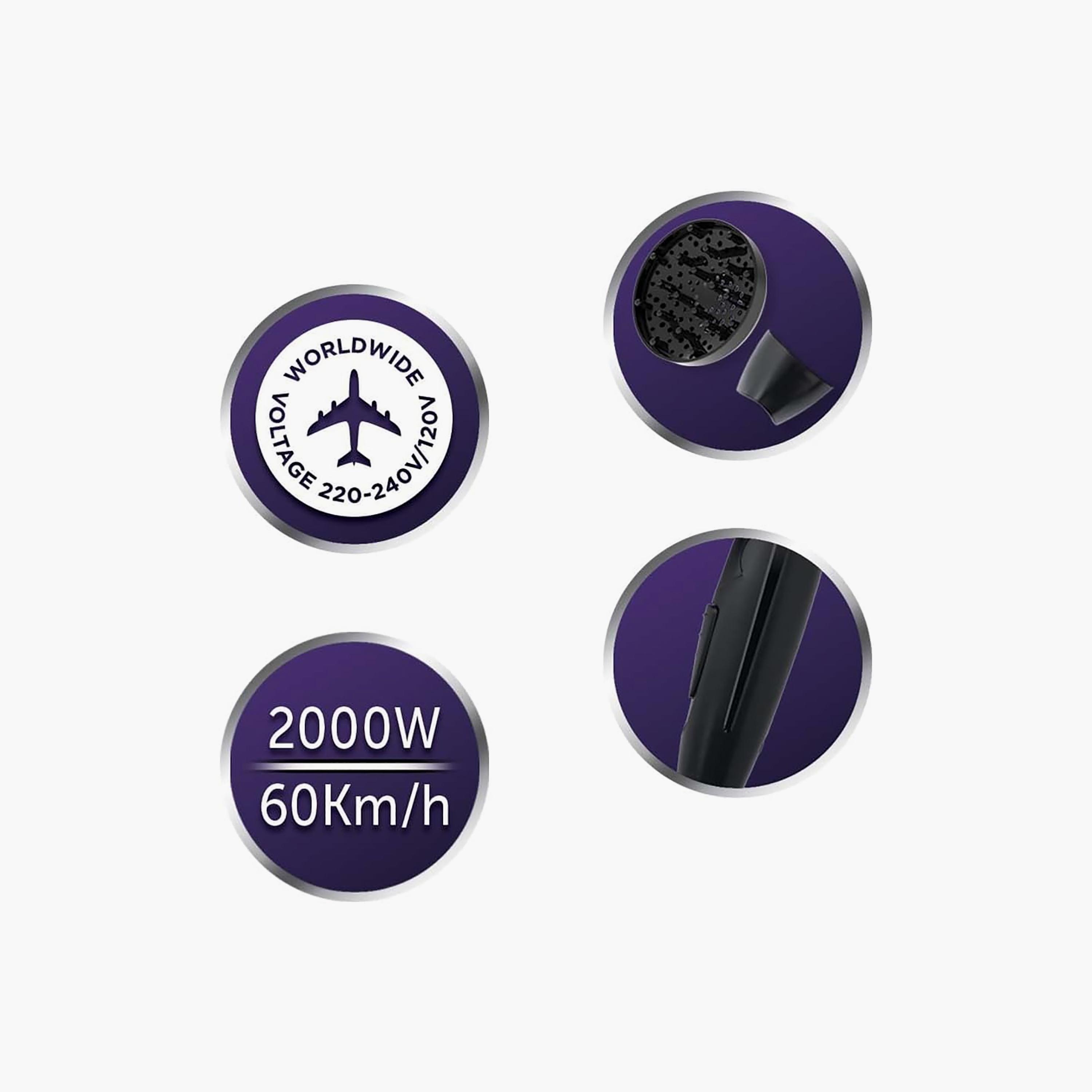 مجفف شعر مدمج للسفر ذو 2000 واط من ريمنجتون بلون أسود | D1500-beautyandpersonalcare-appliances-hairstylingtools-hairdryers-image-6