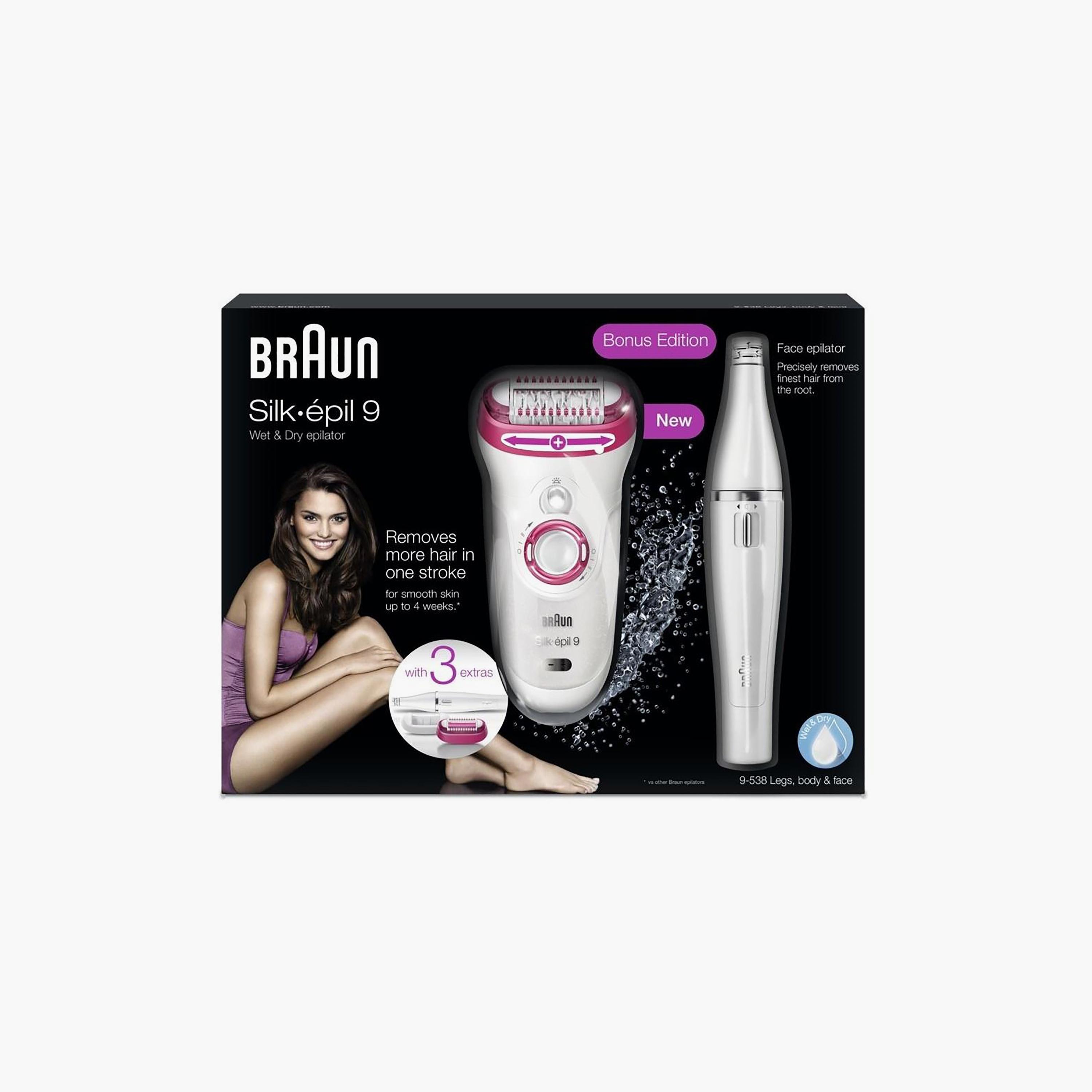 ماكينة إزالة شعر الجسم من براون مع نظام تدليك عالي التردد باللون الأبيض | SE9538-beautyandpersonalcare-appliances-hairremovaltools-image-3