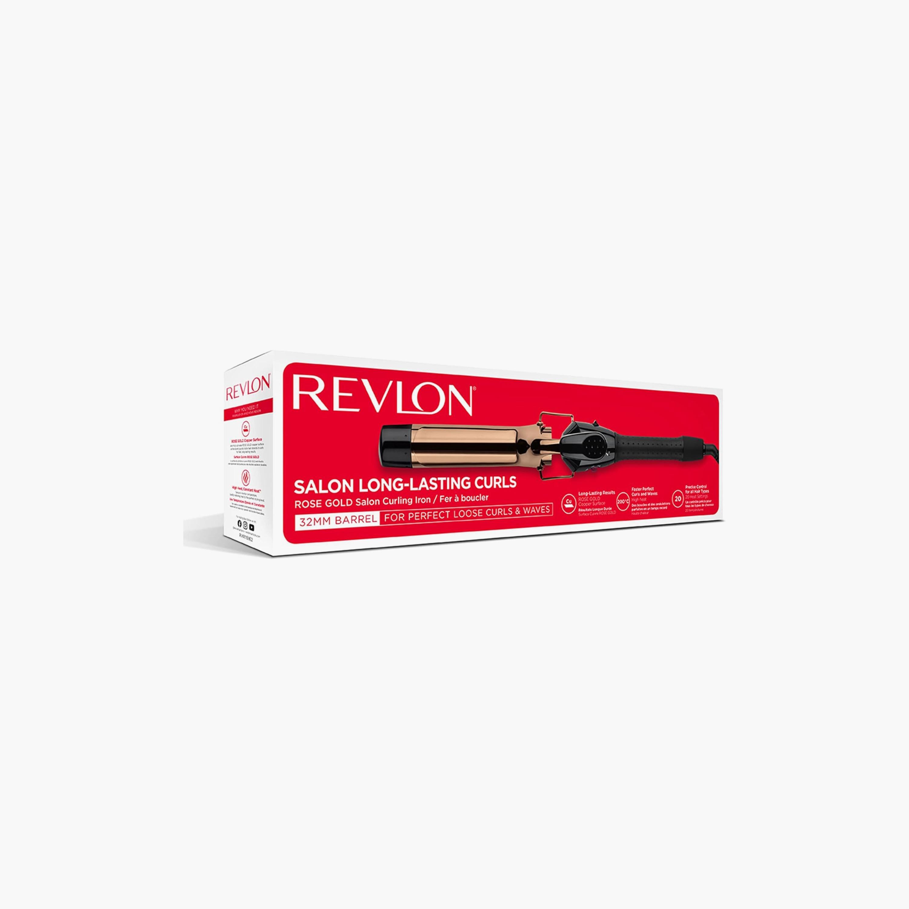 مكواة تجعيد الشعر طويلة الأمد من ريفلون صالون مع 20 إعدادًا للحرارة ذات نحاسي | RVIR1159-beautyandpersonalcare-appliances-hairstylingtools-curlingandstyler-image-2