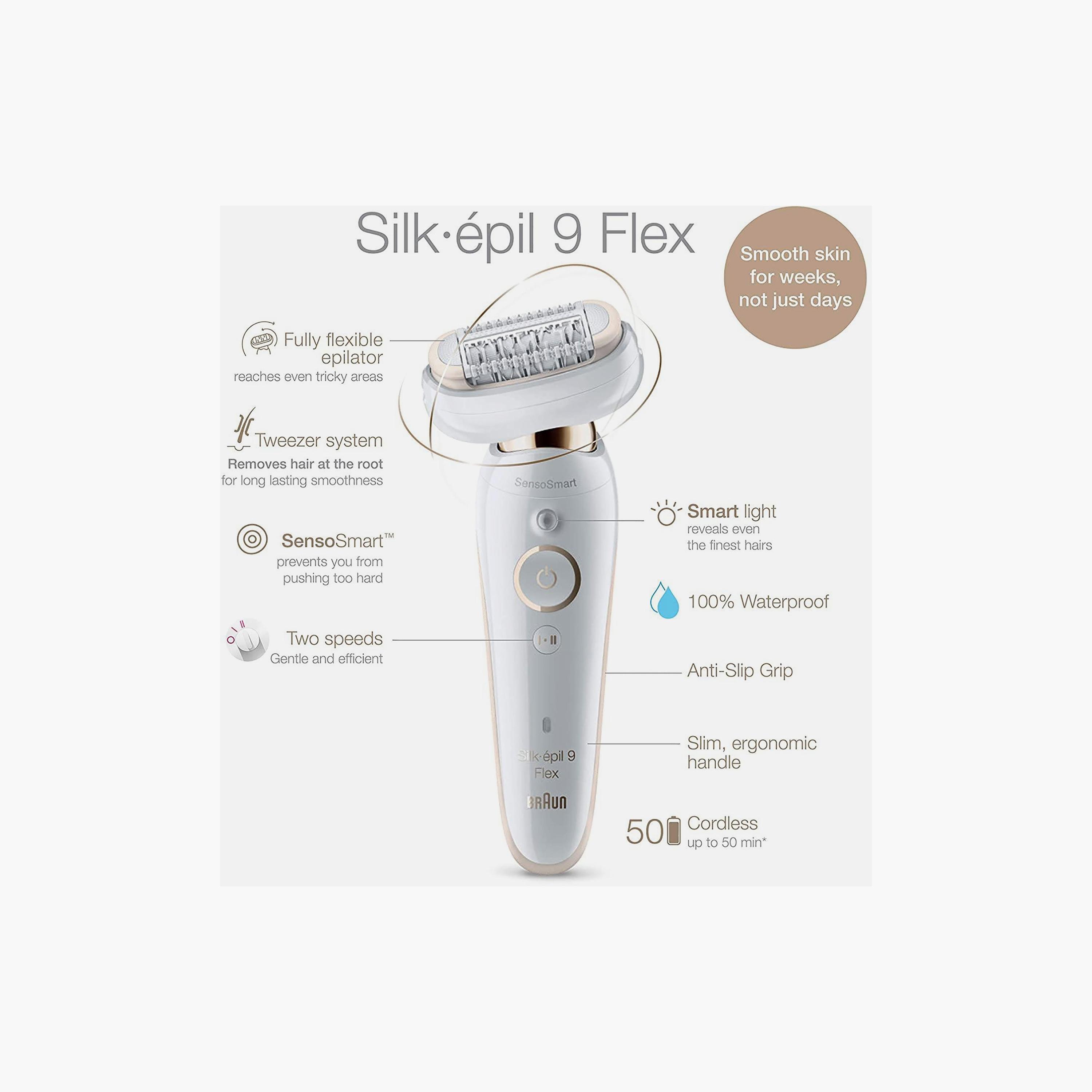 Braun Silk-Epil 9 Flex Wet and Dry Epilator White | SES 9300 3D-beautyandpersonalcare-appliances-hairremovaltools-shavers-image-3