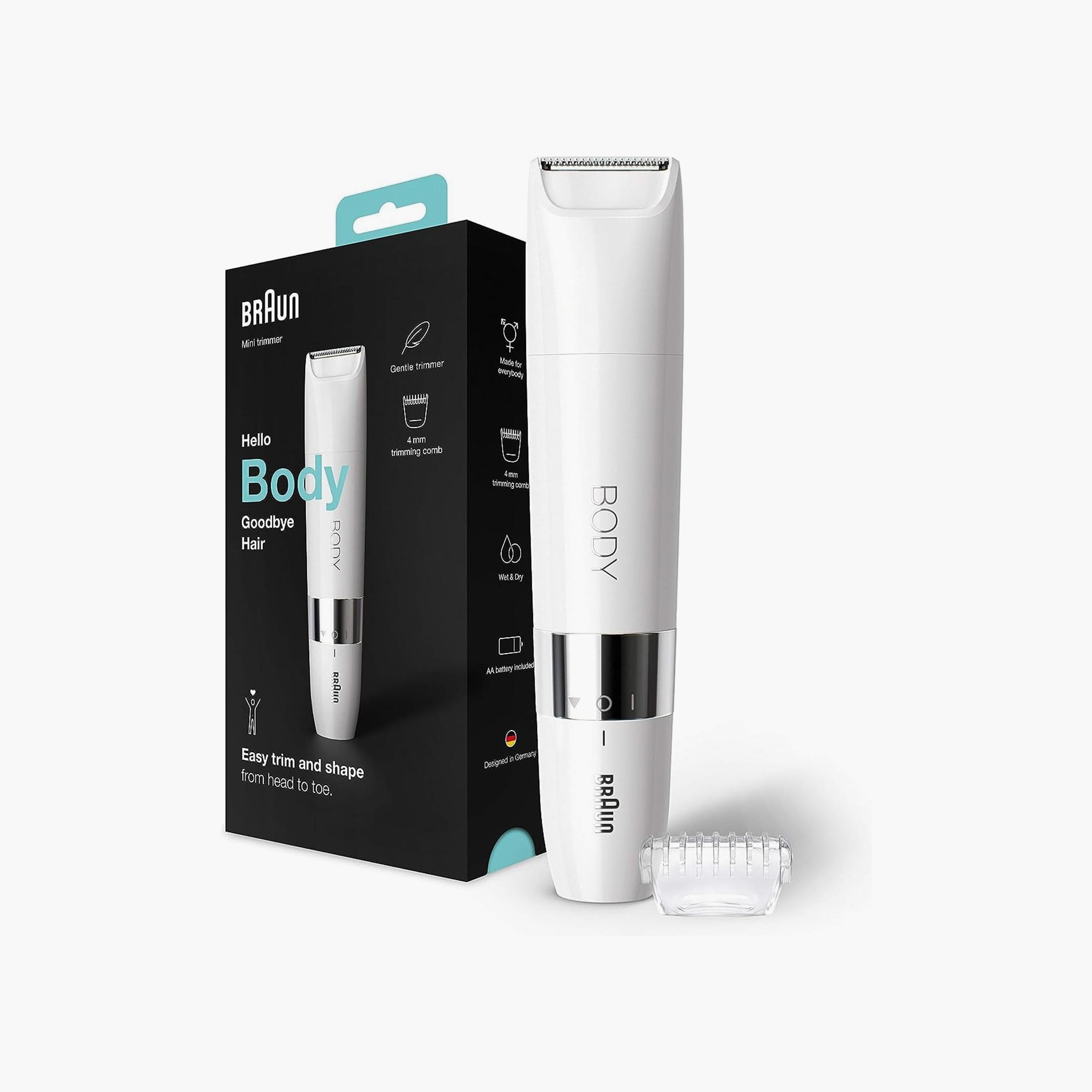 ماكينة تشذيب الجسم الصغيرة ذات الرطب والجاف من براون باللون الأبيض | BS1000-beautyandpersonalcare-mens-shaving-image-1
