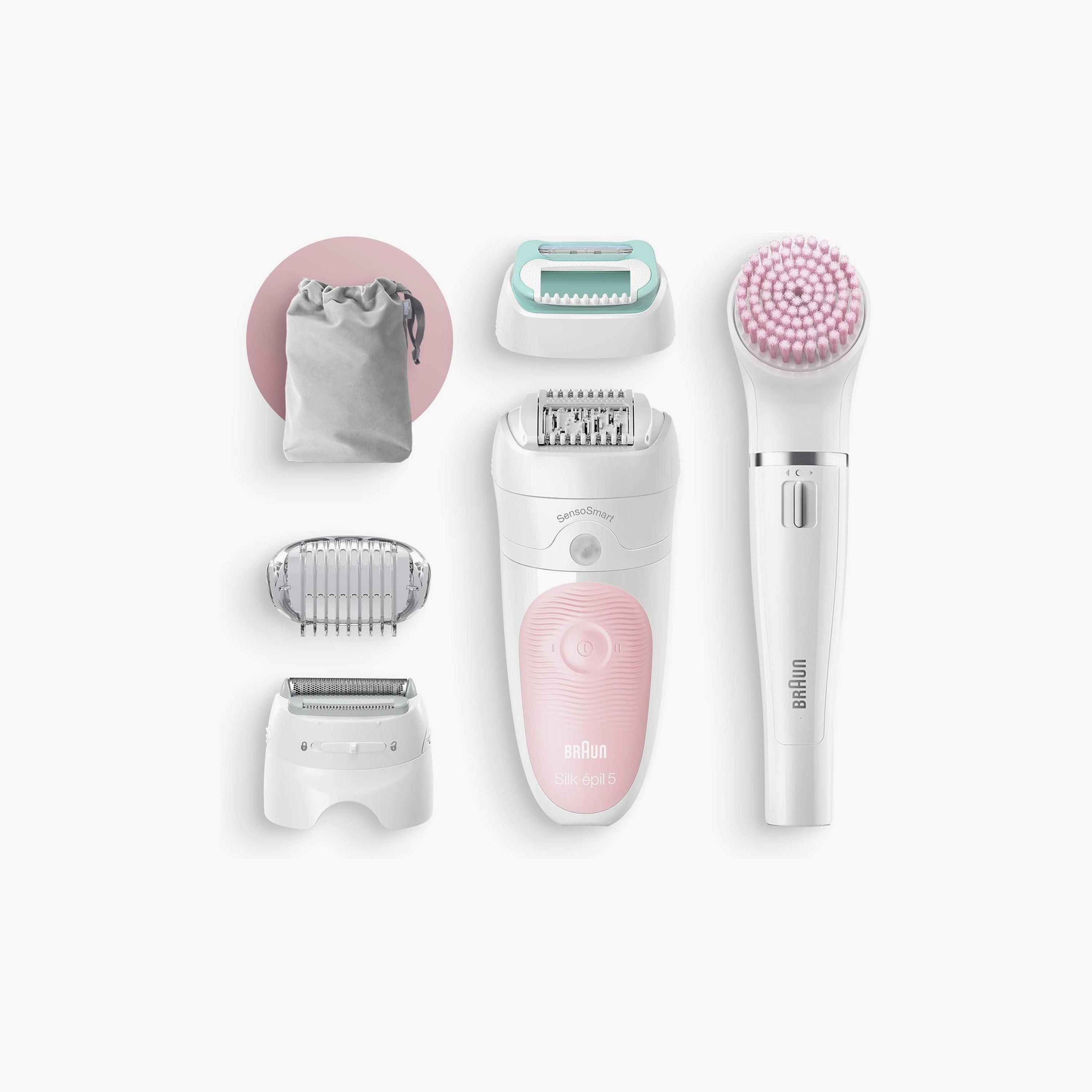 ماكينة إزالة الشعر من براون سنسور باللون الأبيض والوردي | SES 5875 BS-beautyandpersonalcare-appliances-hairremovaltools-shavers-image-1