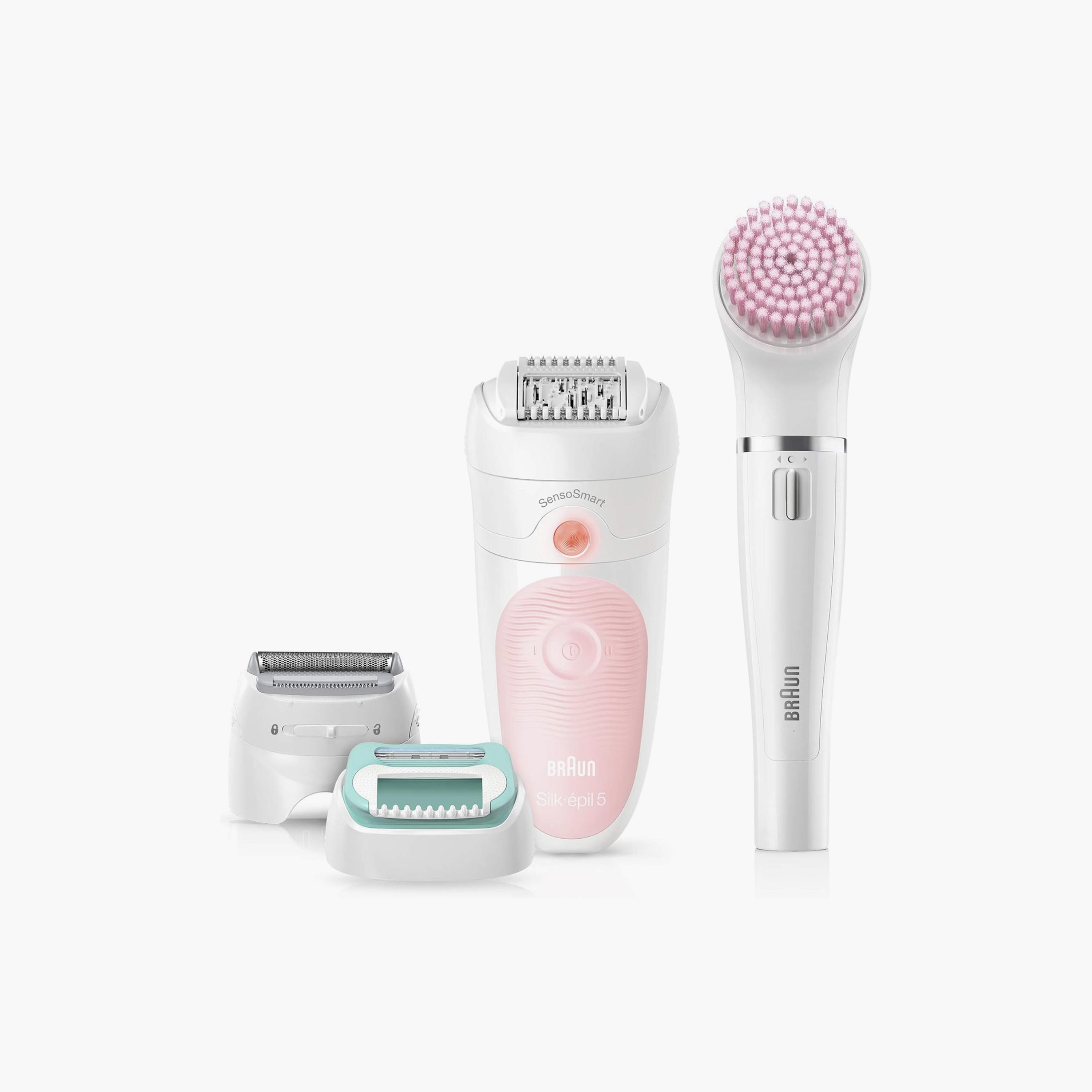 ماكينة إزالة الشعر من براون سنسور باللون الأبيض والوردي | SES 5875 BS-beautyandpersonalcare-appliances-hairremovaltools-shavers-image-2