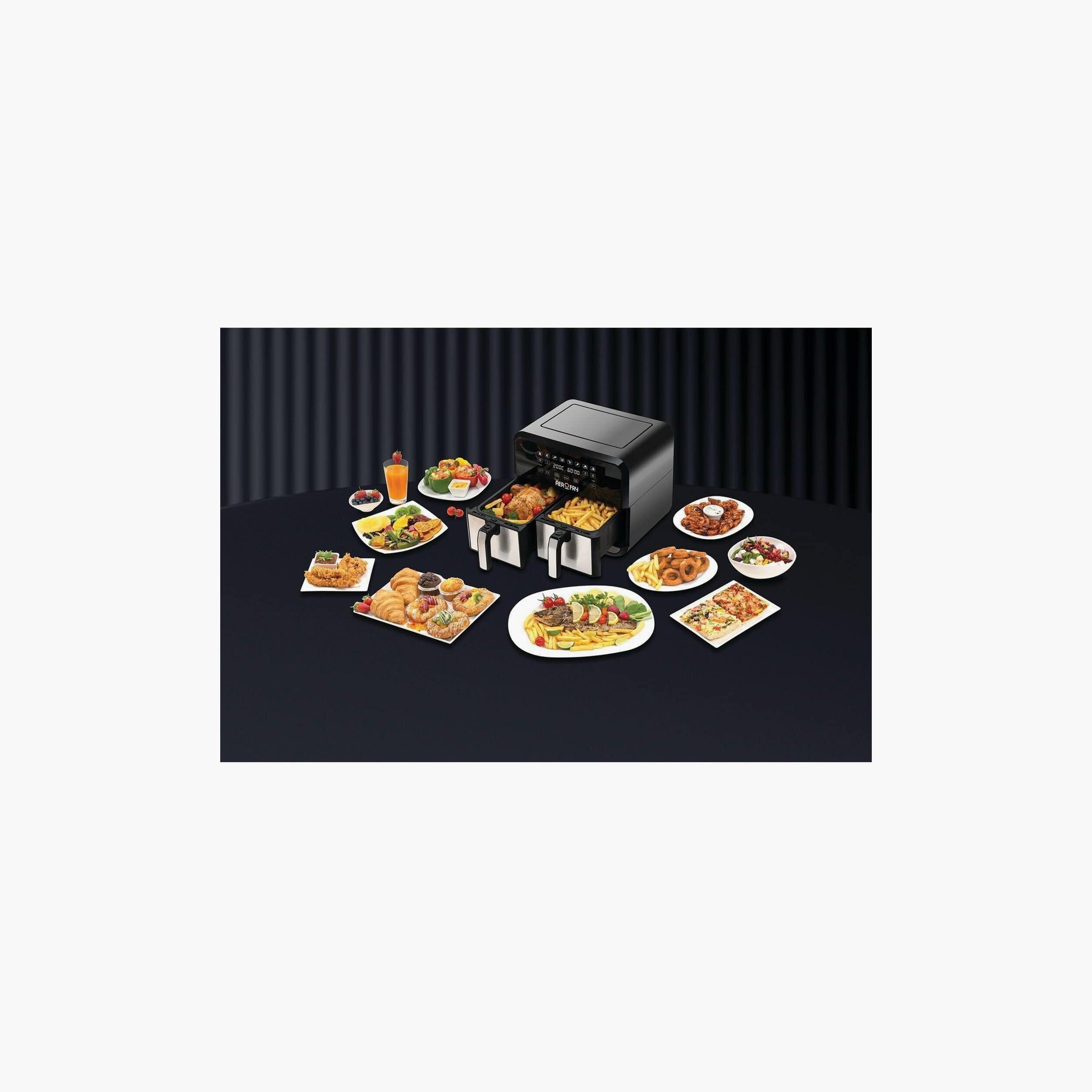 مقلاة هوائية رقمية ثنائية المنطقة باللون الأسود من بلاك اند ديكر | DZAF1700-B5-household-appliances-kitchenappliances-foodprocessors-image-3